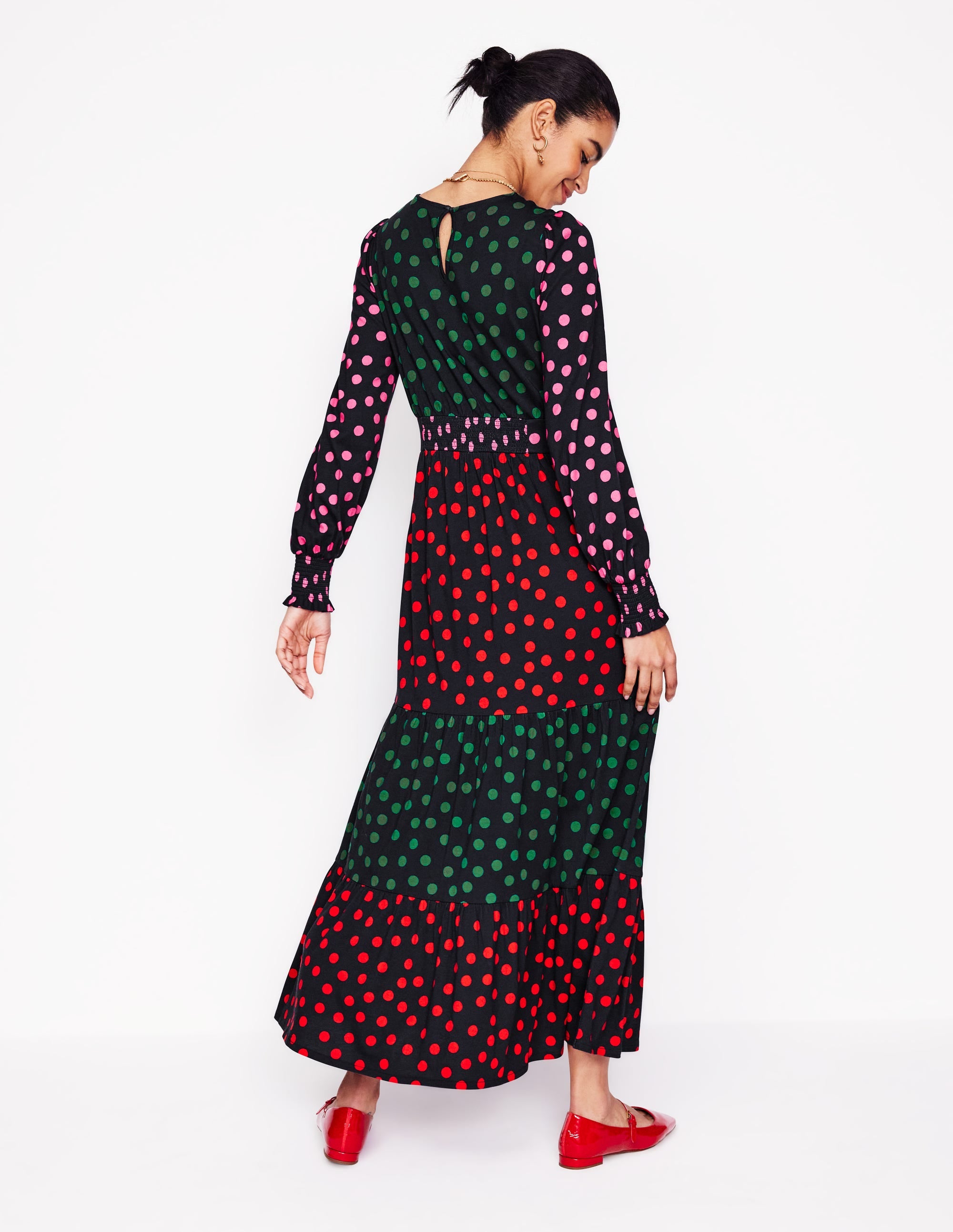  Tabitha Tiered Jersey Dress-Multi, Abstract Dot、mySite、ashleygrahame