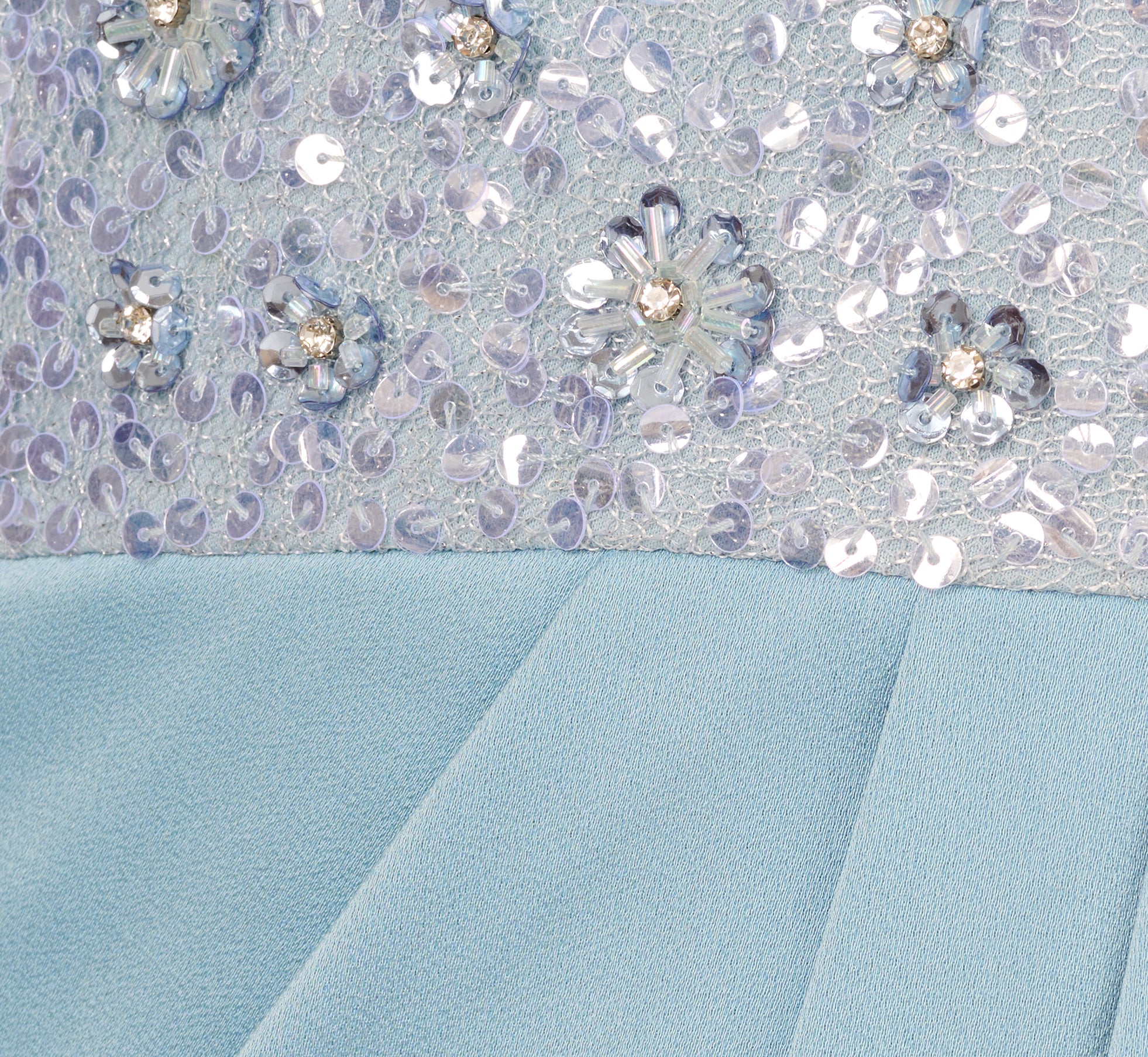 Off Shoulder Beaded Satin Combo Long Dress In Clear Water、mySite、solidvoid