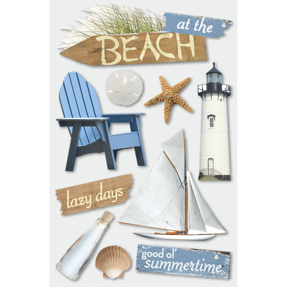  At the Beach 3-D Stickers、mySite、ghnorth