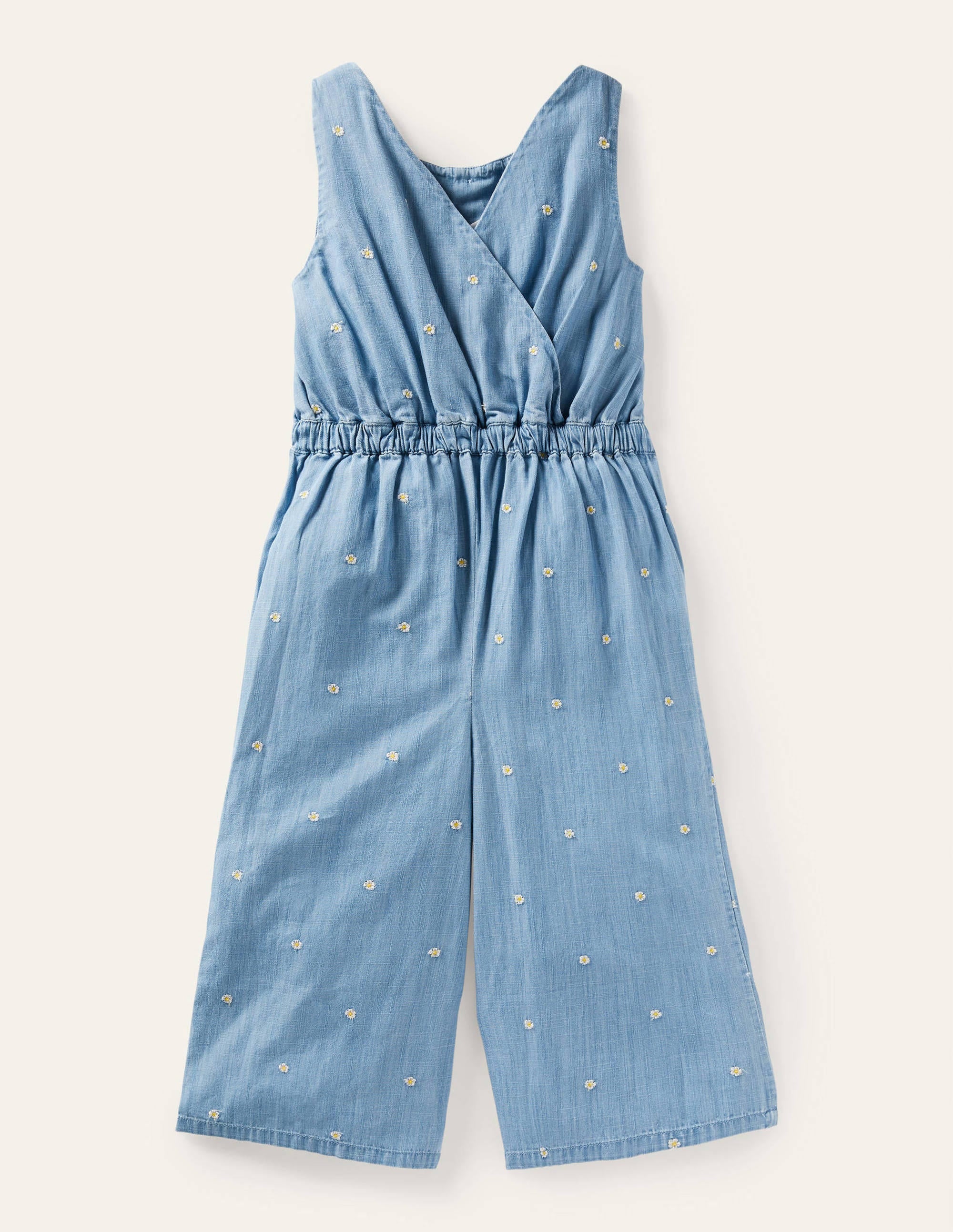  Embroidered Wide Leg Jumpsuit-Chambray Daisy Chain、mySite、ashleygrahame