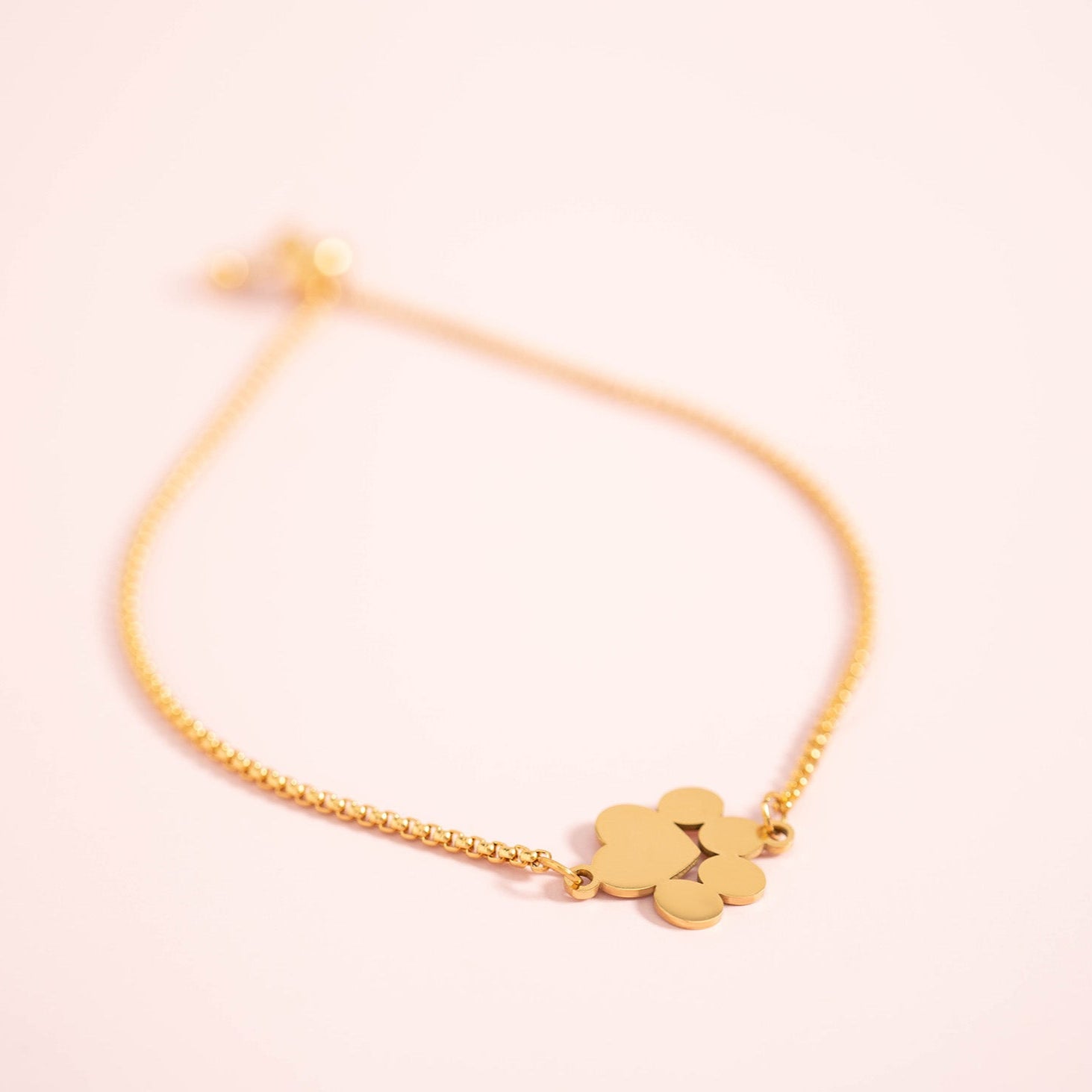 18K Gold PVD Stainless Steel Blank Engravable Paw Print Connector Charm / PDL0137、mySite、dreamappss