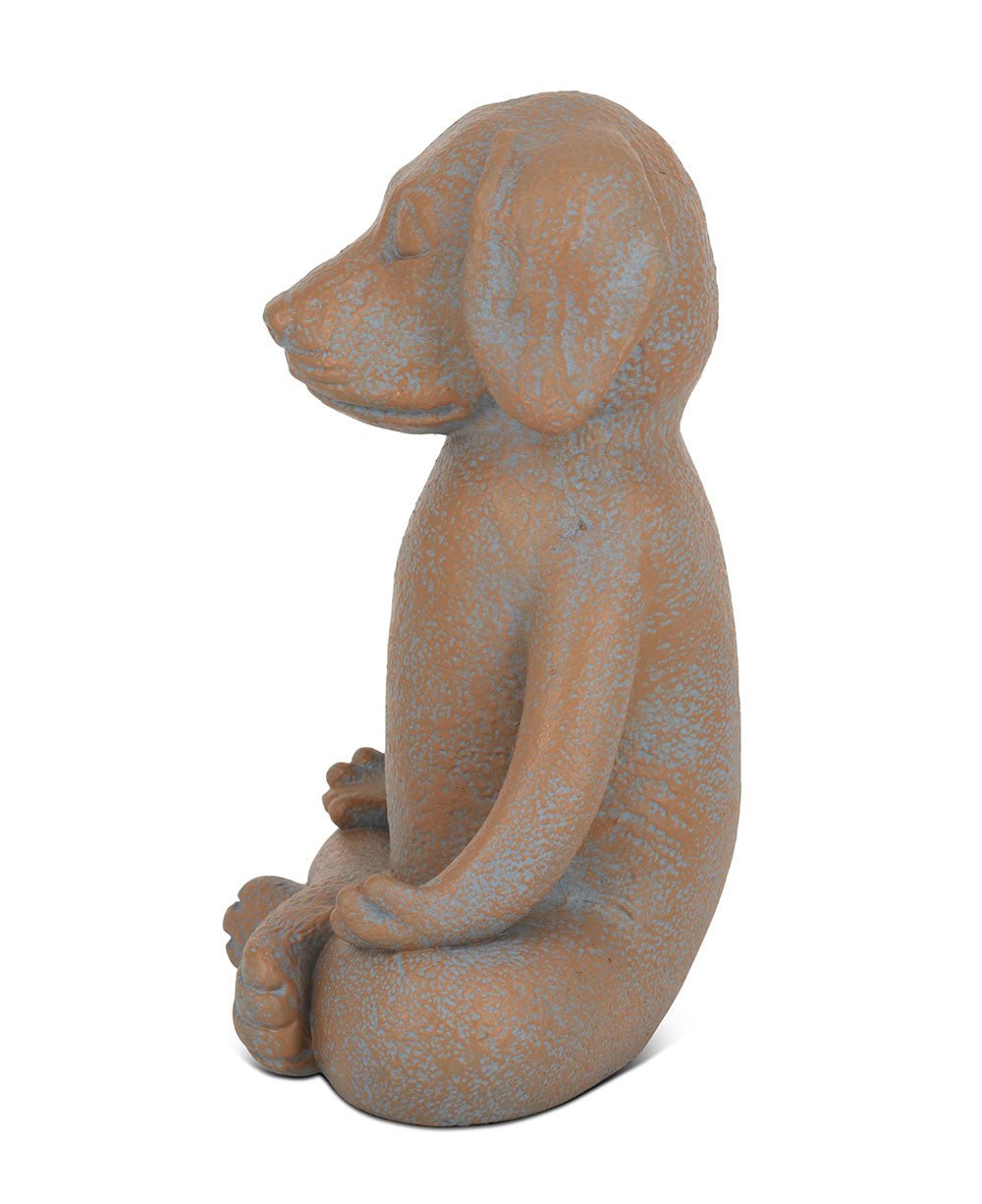 Meditating Dog Statue, Terra Cotta Finish、mySite、topwebapps