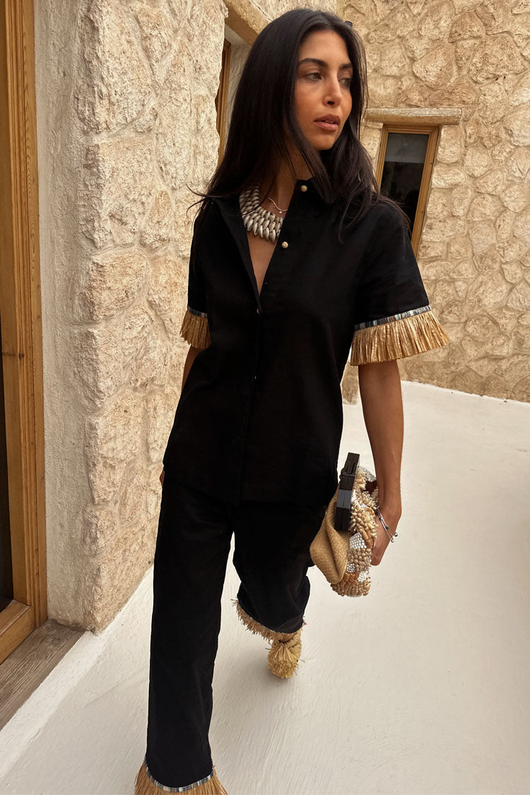 Black Raffia Shirt、mySite、solidvoid