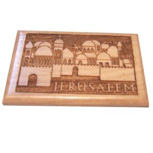  Holy Land Market Jerusalem Magnet - Olive Wood (6x4 cm or 2.4x1.6)、mySite、elrpsem3k