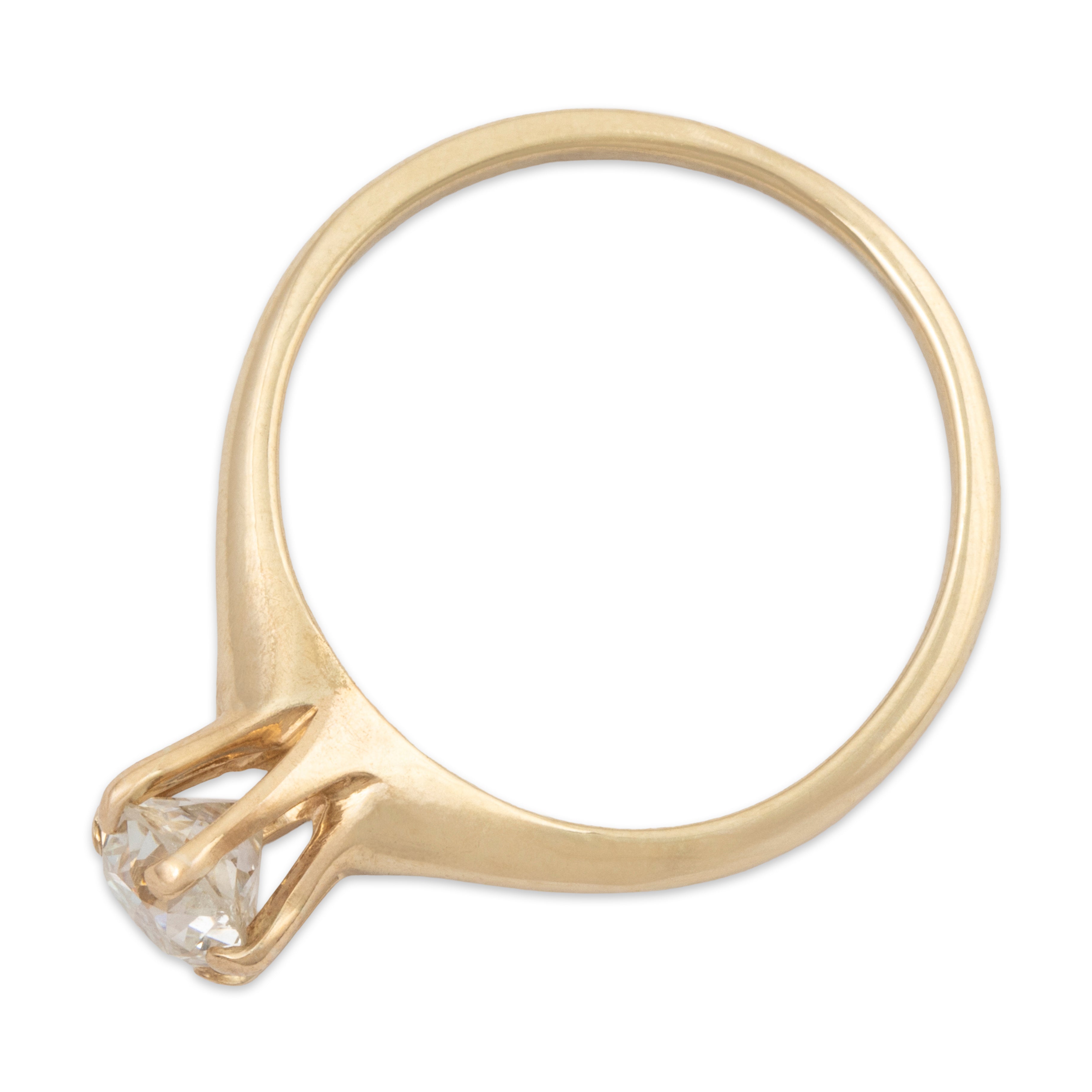 Vintage 14k Yellow Gold .5ct Old Mine Diamond Solitaire Ring 6.00、mySite、hinf8tx79