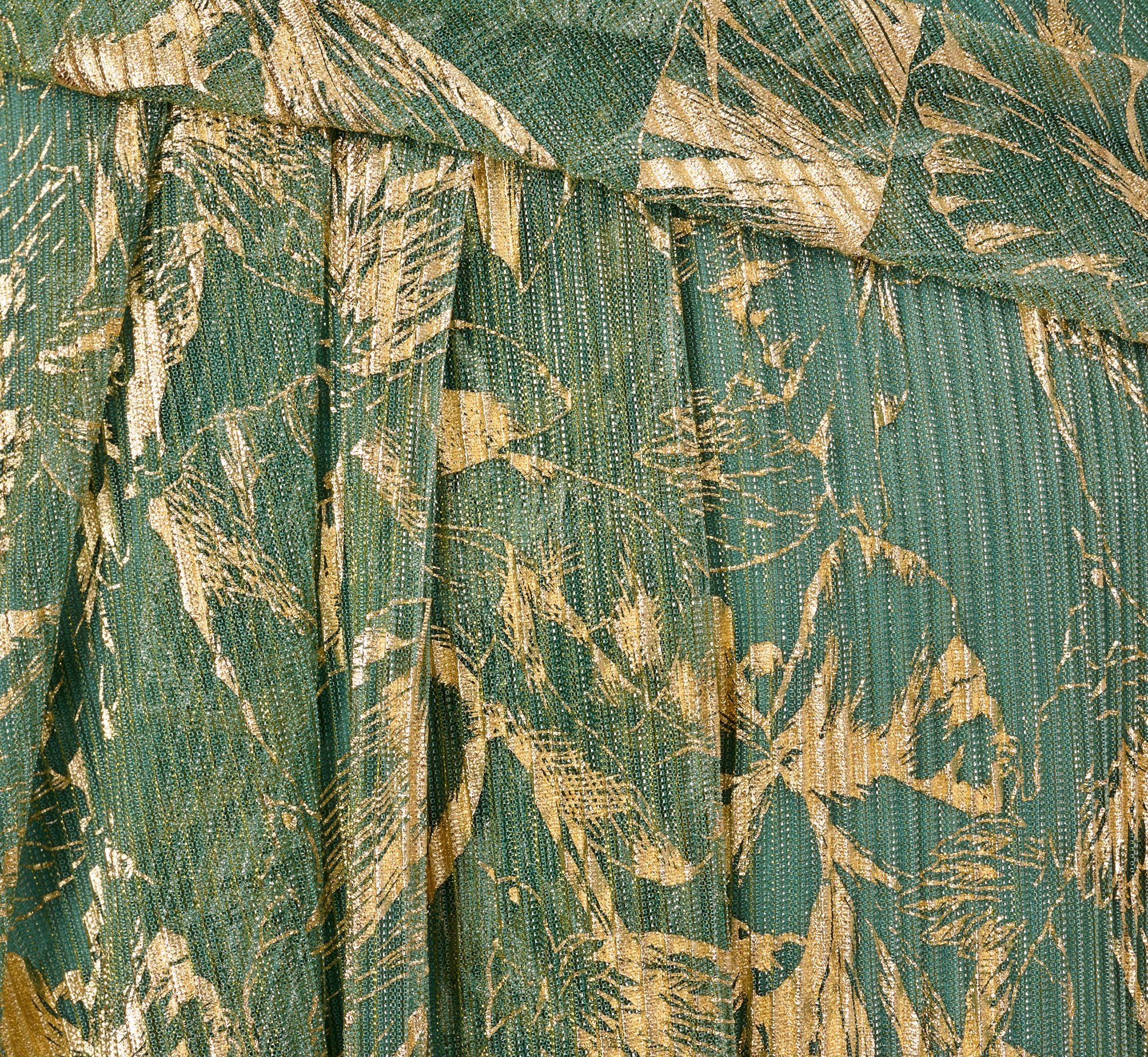 Plus Size Sleeveless Metallic Crinkle Midi Dress In Sage Gold、mySite、solidvoid