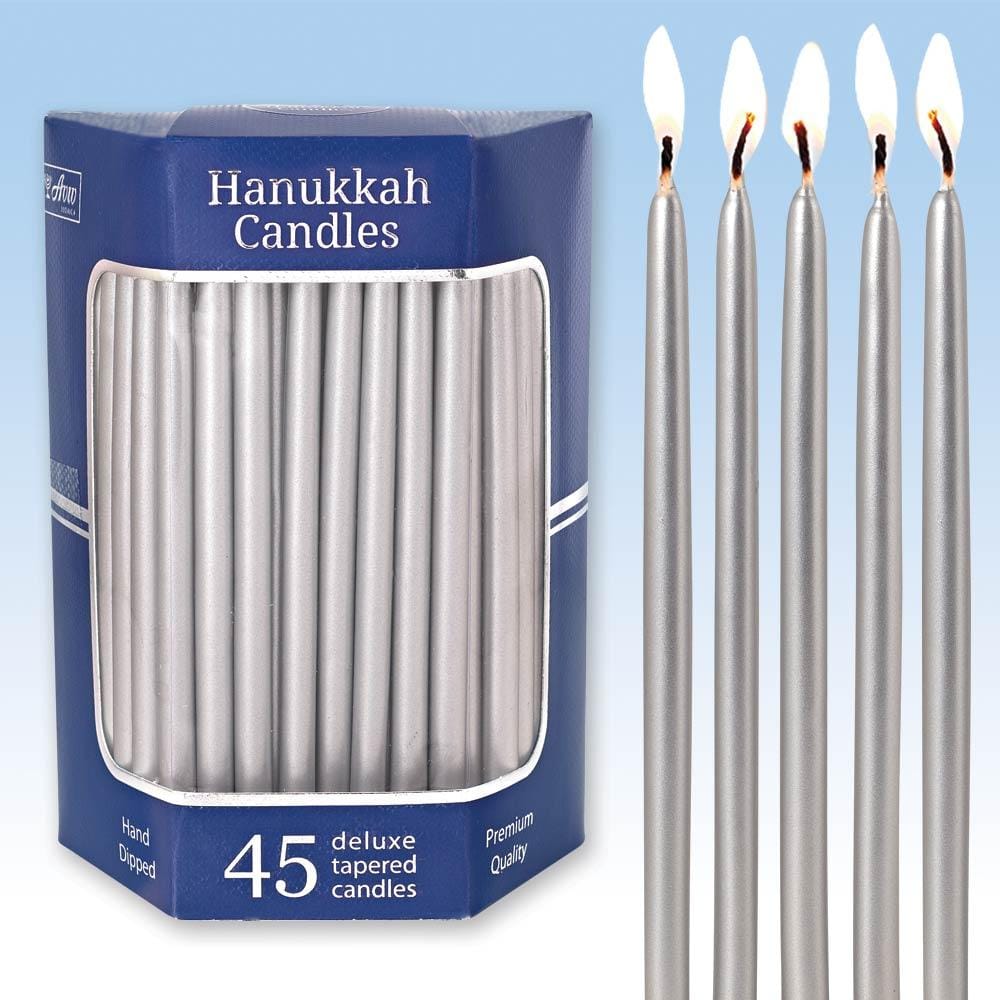 Deluxe Premium Tapered Silver Hanukkah Candles、mySite、topwebapps