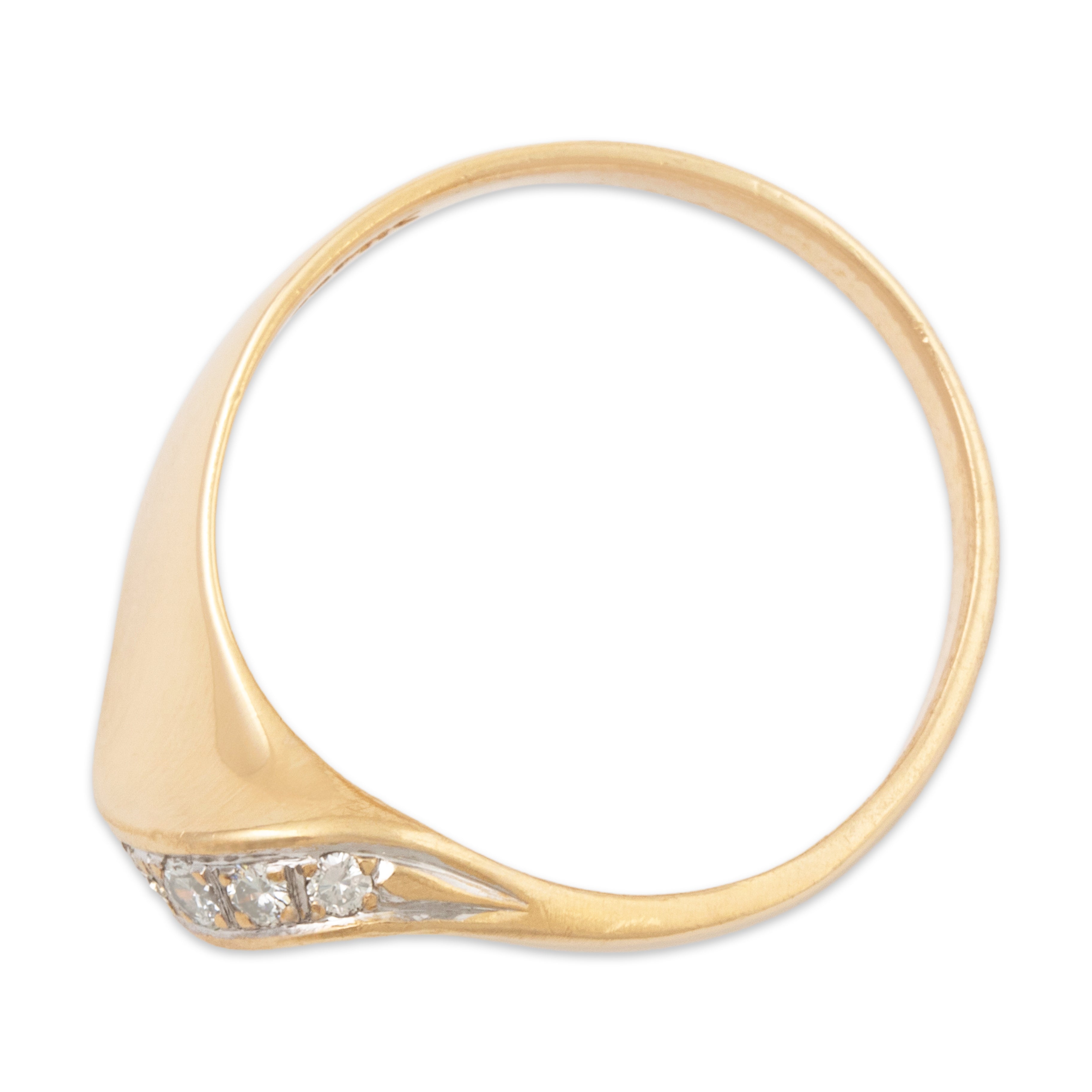 Vintage 14k Yellow Gold Diamond Curved Brilliance Ring 7.25、mySite、hinf8tx79