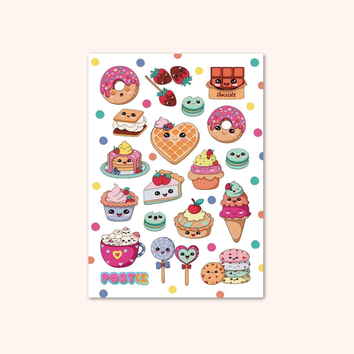 Kawaii Cravings Sticker Sheet、mySite、ghnorth