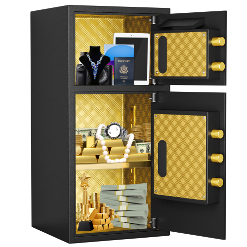 Large Double-door Coin-operated Safe,Digital Security Safe with Fireproof and Waterproof Bag,6.5 Cubic Feet Safe Box with Hidden Code Function for Home,Office and Hotel、、casual