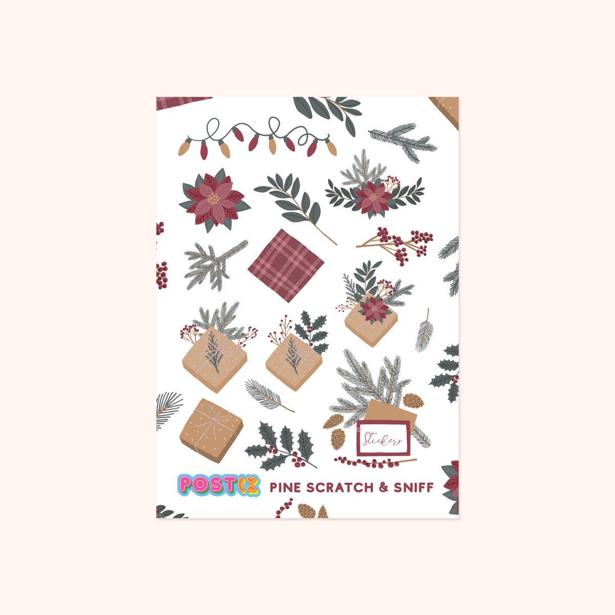  Christmas Pine Scratch and Sniff Sticker Sheet、mySite、ghnorth