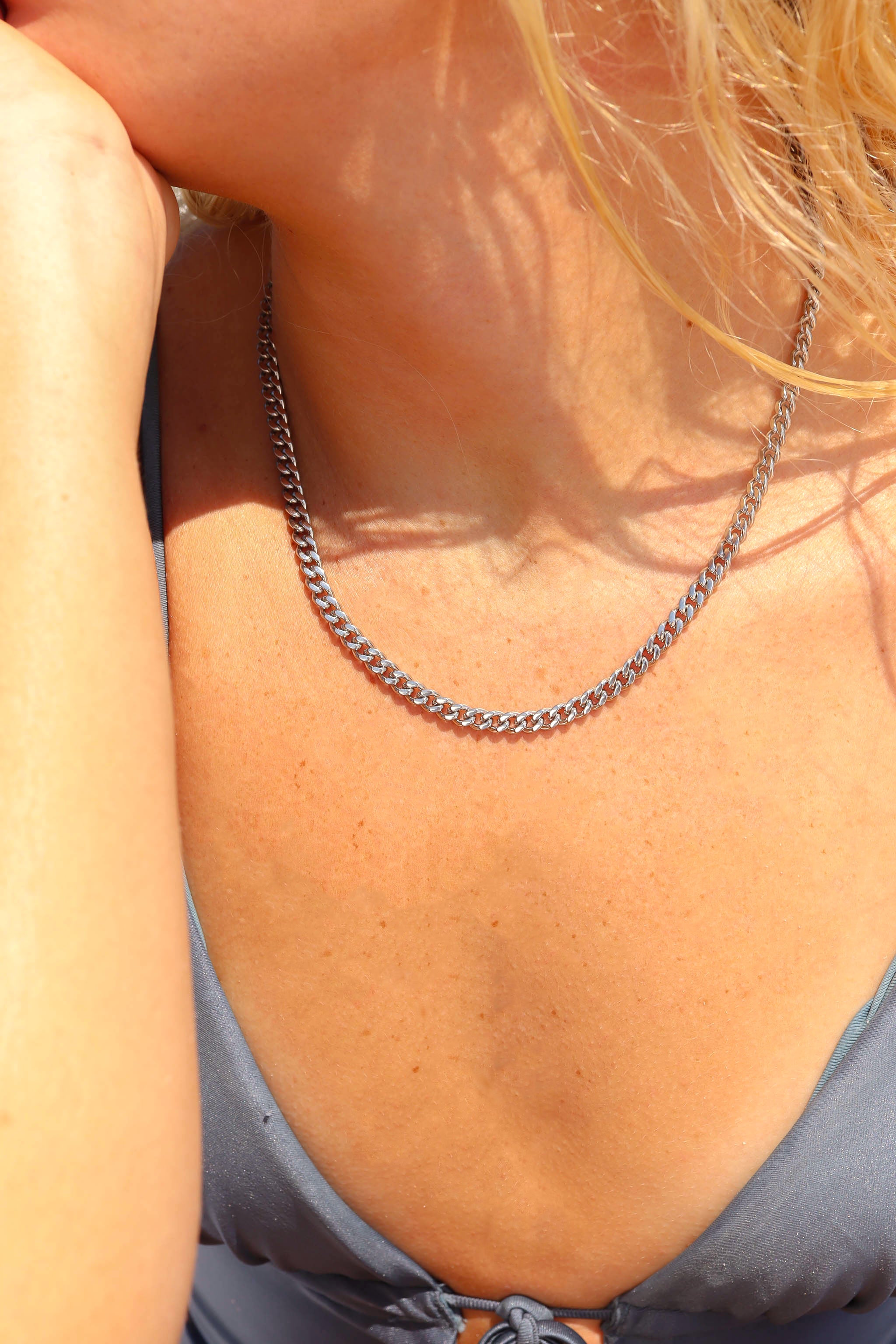 10 Pack - 4mm 24 Stainless Steel Diamond Cut Curb Chain Necklace / CHN7500、mySite、dreamappss