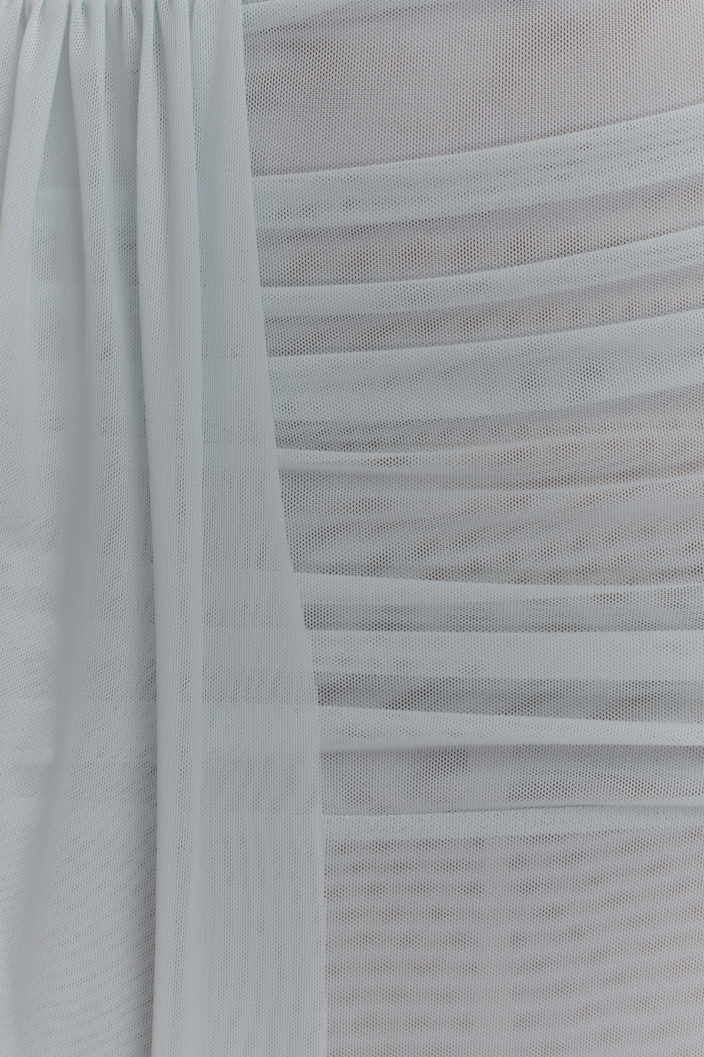 Arna Mesh Maxi Skirt - Pale Blue、mySite、solidvoid