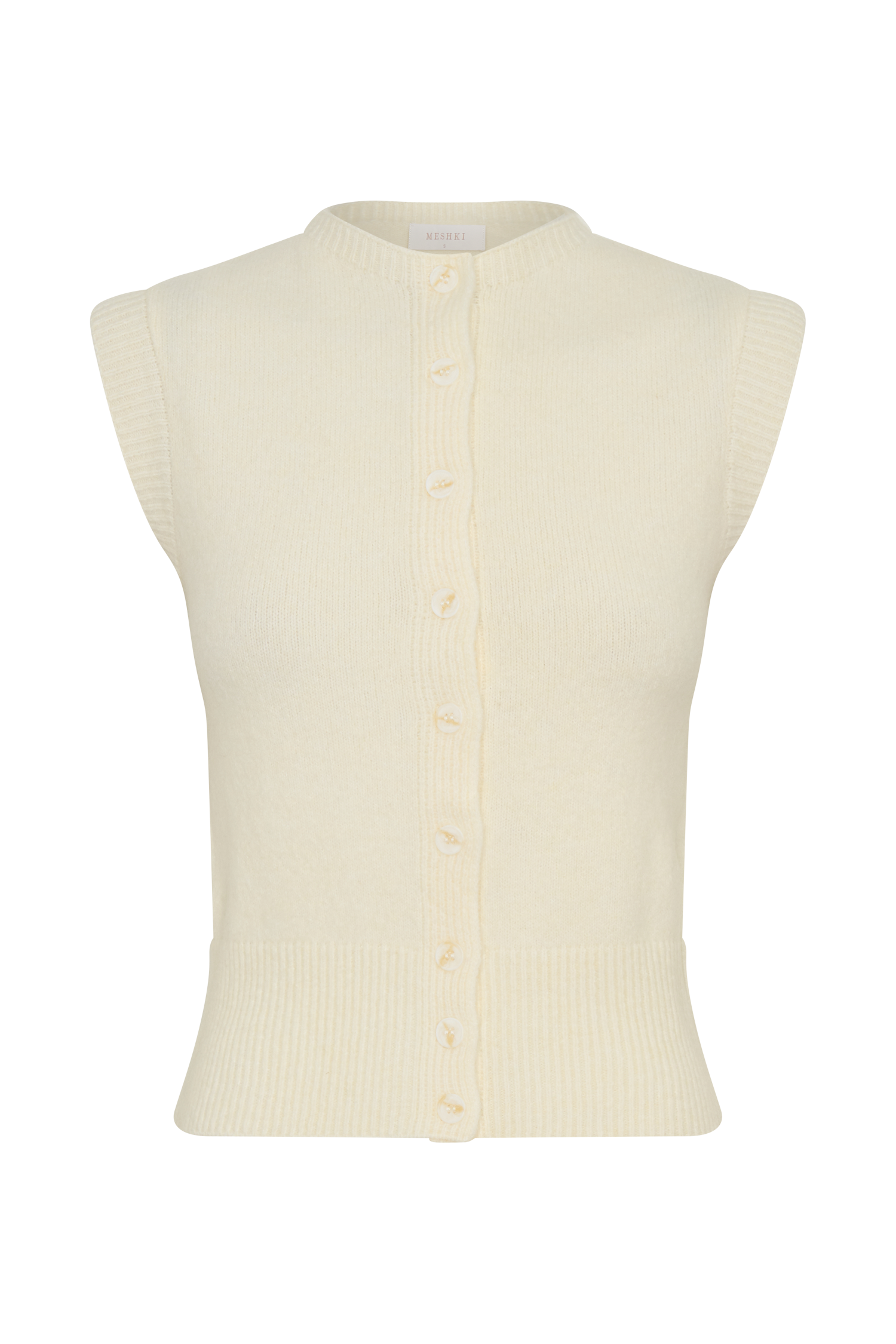 Dionne Sleeveless Knit Vest - Ivory Marle、mySite、solidvoid