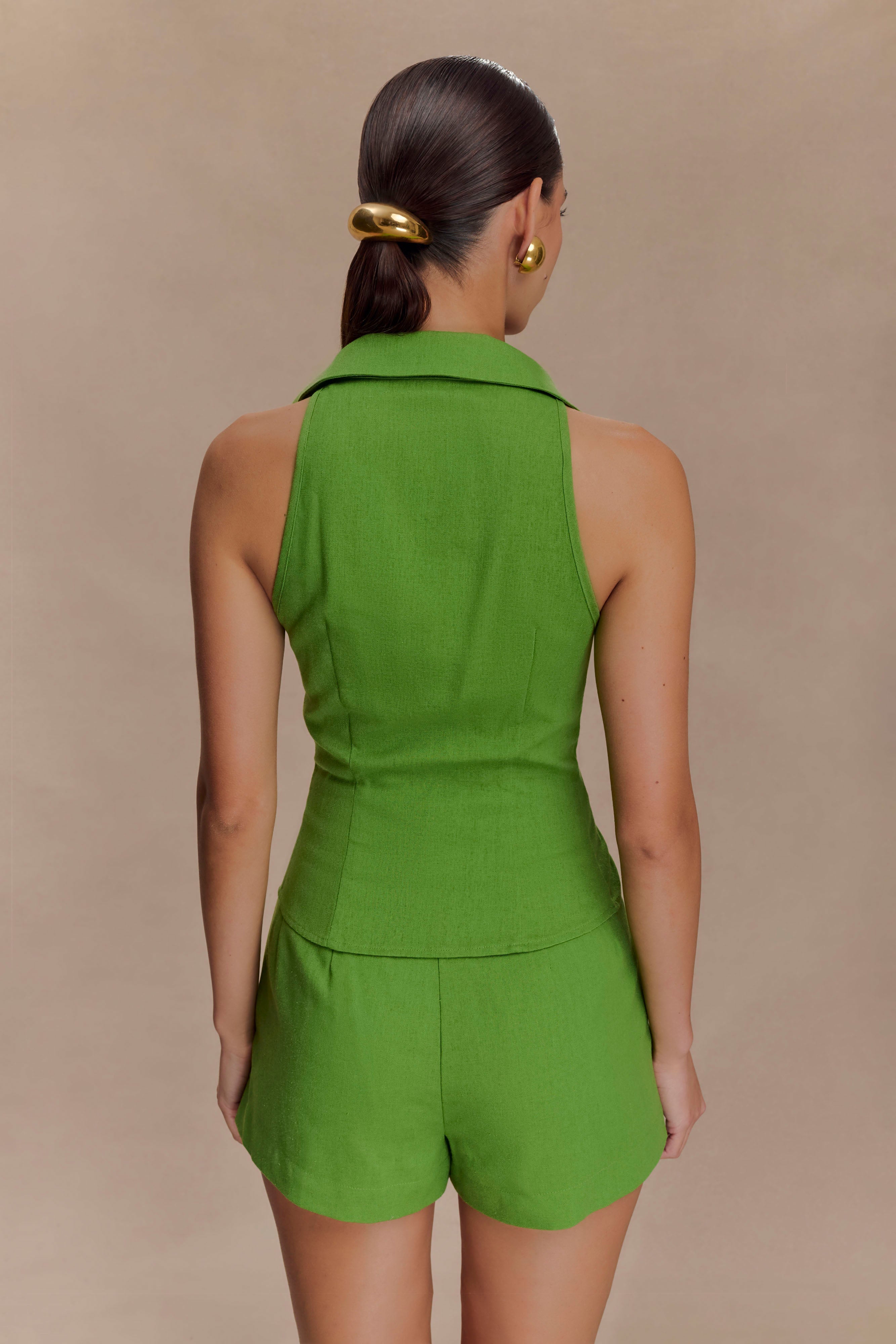 Scout Sleeveless Linen Shirt - Green、mySite、solidvoid