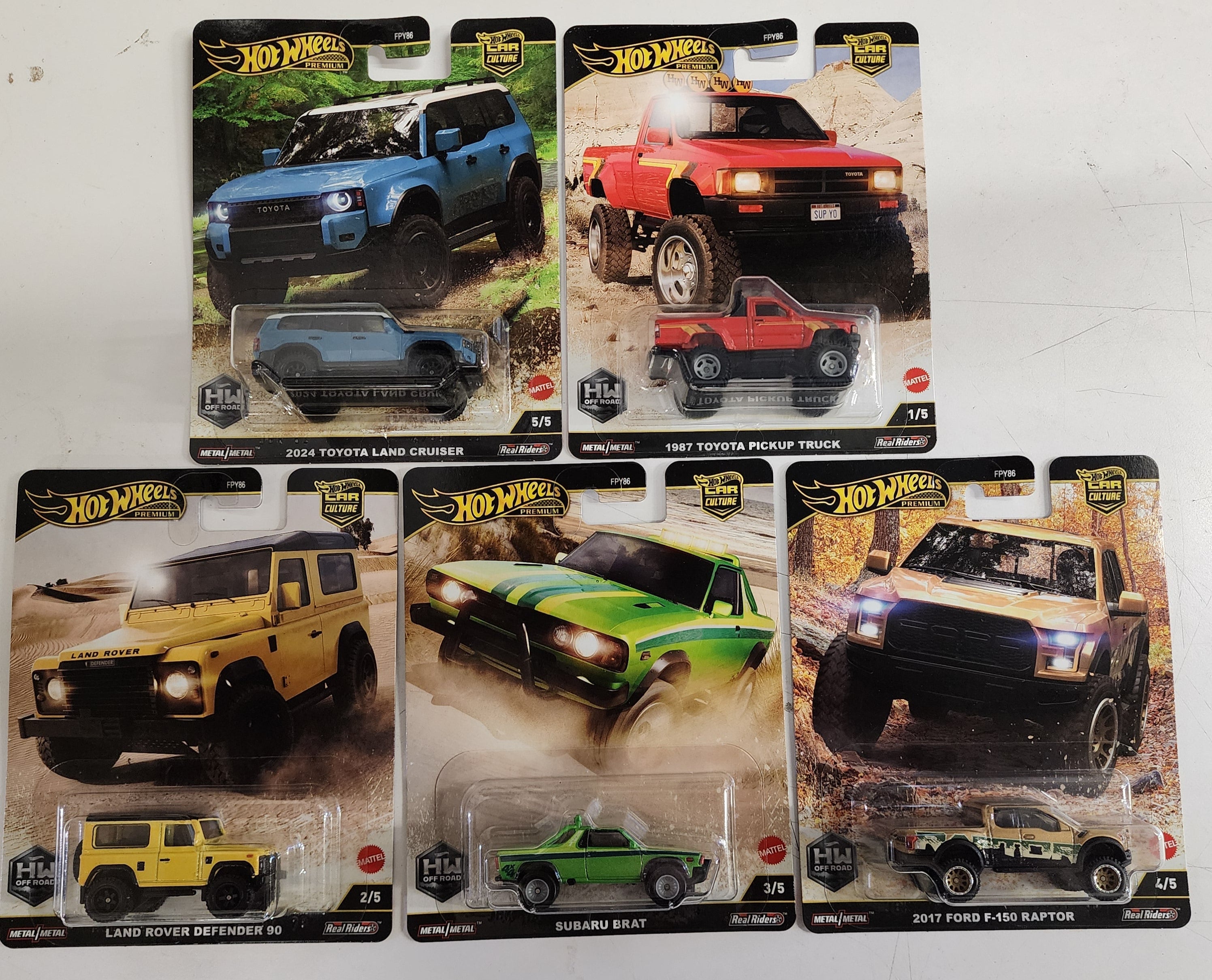 NEW OFF ROAD! * Set of 5 Cars * 2025 Hot Wheels Car Culture Off Road Case H、mySite、hgirdovlk