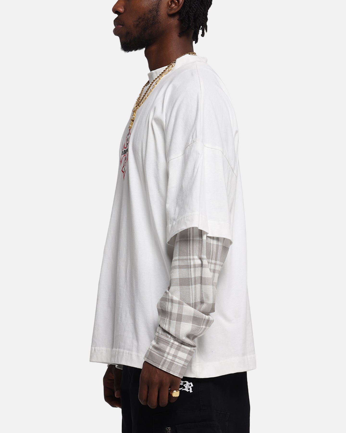 Loiter Layered Flannel T-Shirt Cream、mySite、zt4zffjzw