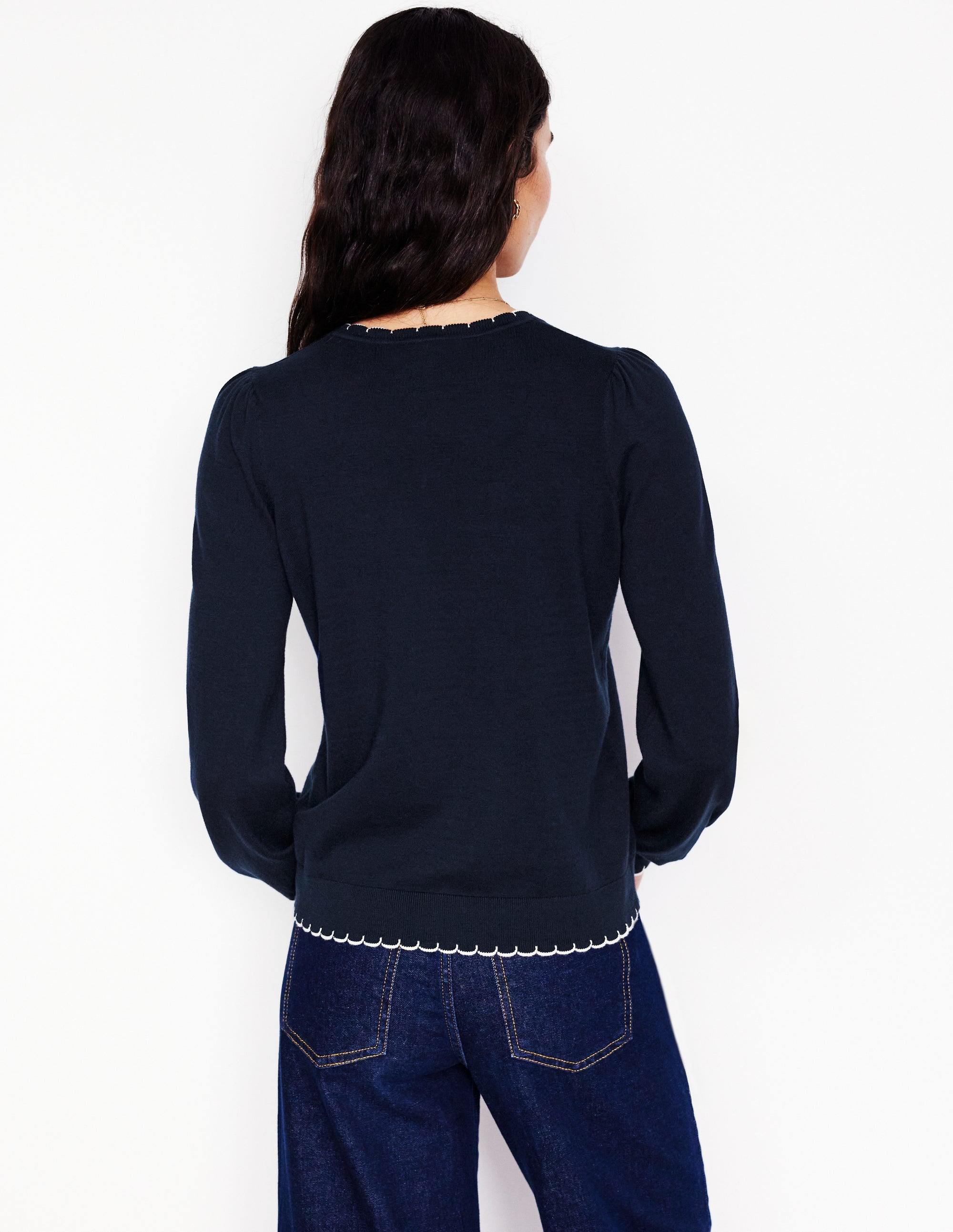  Pru Scallop Trim Jumper-Navy、mySite、ashleygrahame
