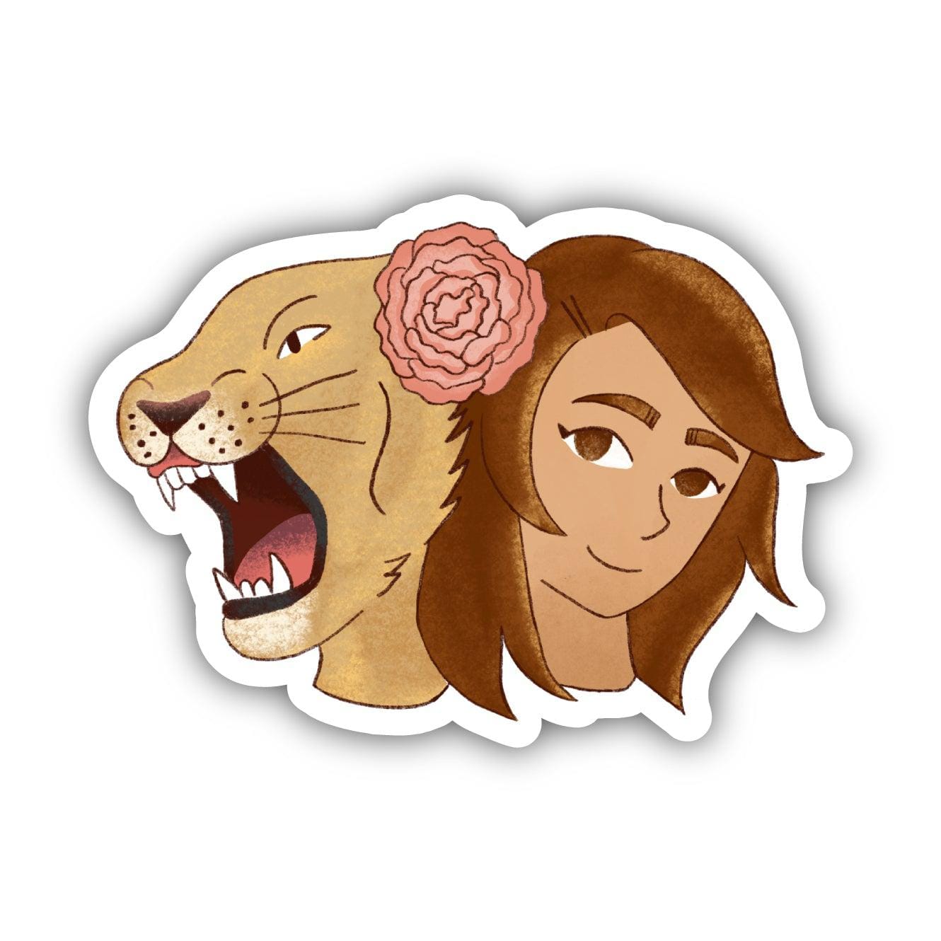  Hear Us Roar - Girl And Lion Sticker、mySite、ghnorth