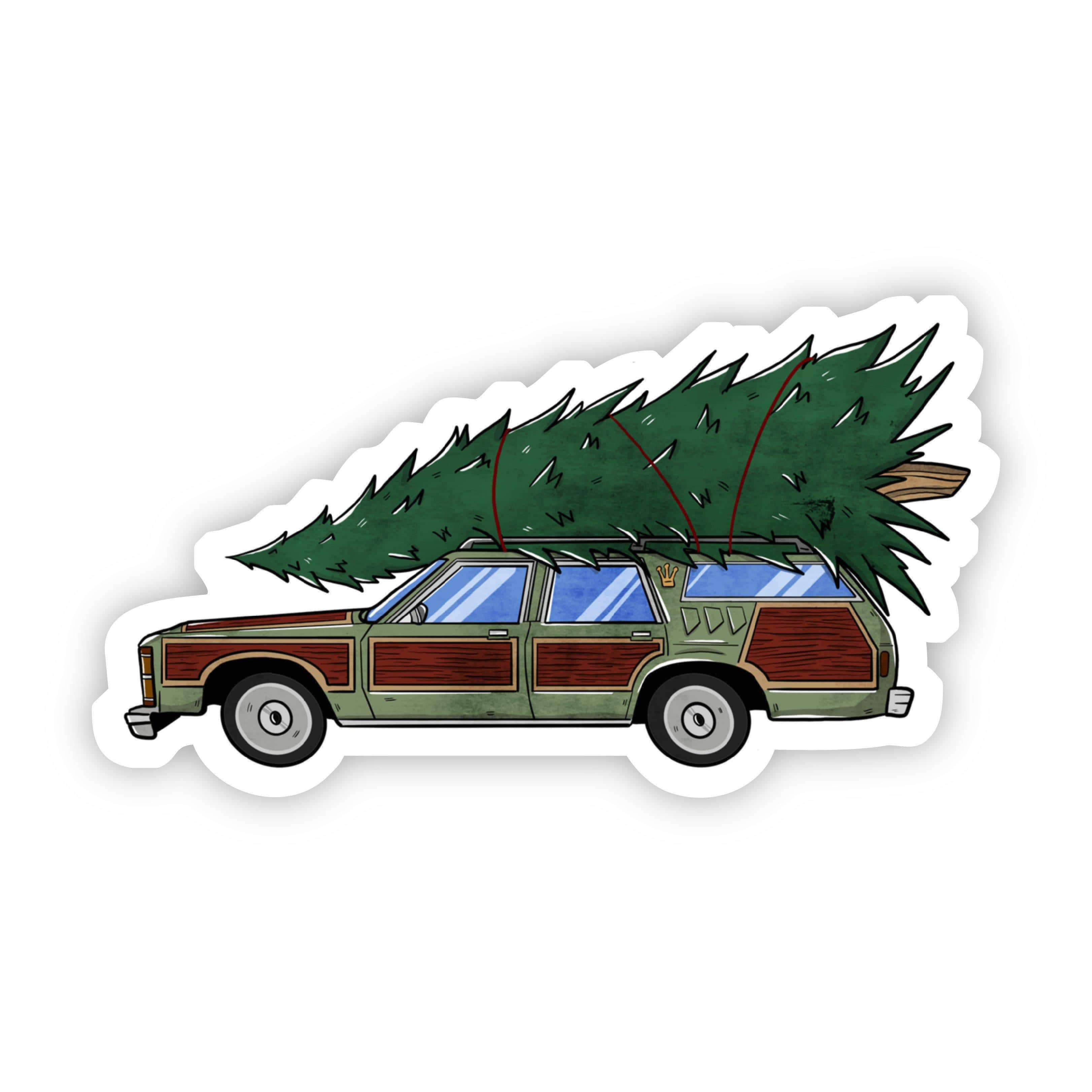  Christmas Tree on Station Wagon Sticker、mySite、elrpsem3k