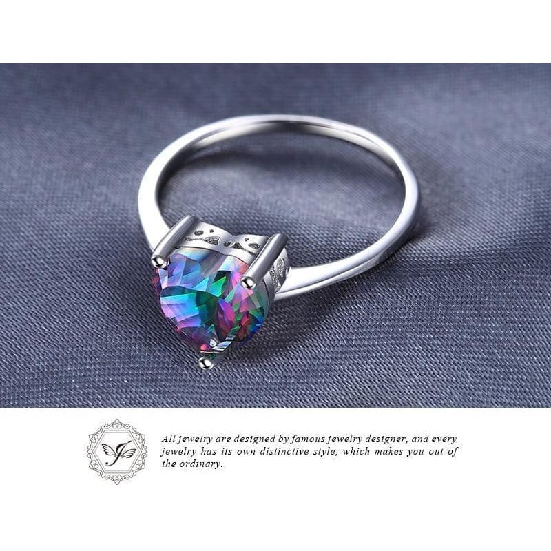 Mystic Topaz Heart Necklace and Ring, Blaze of Brilliant Colors!、mySite、g9winljtr