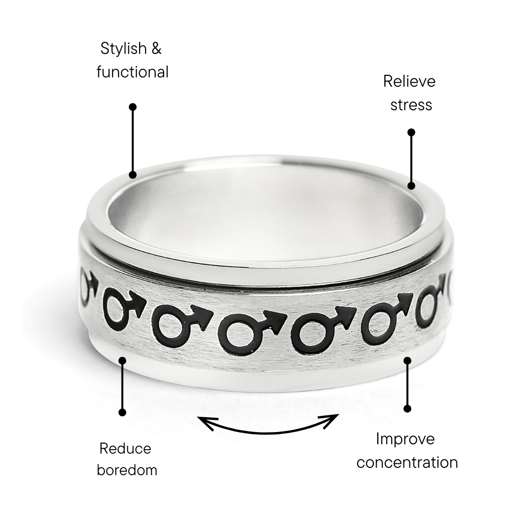 Male Symbol Spinner Stainless Steel Ring / RRJ0066、mySite、dreamappss