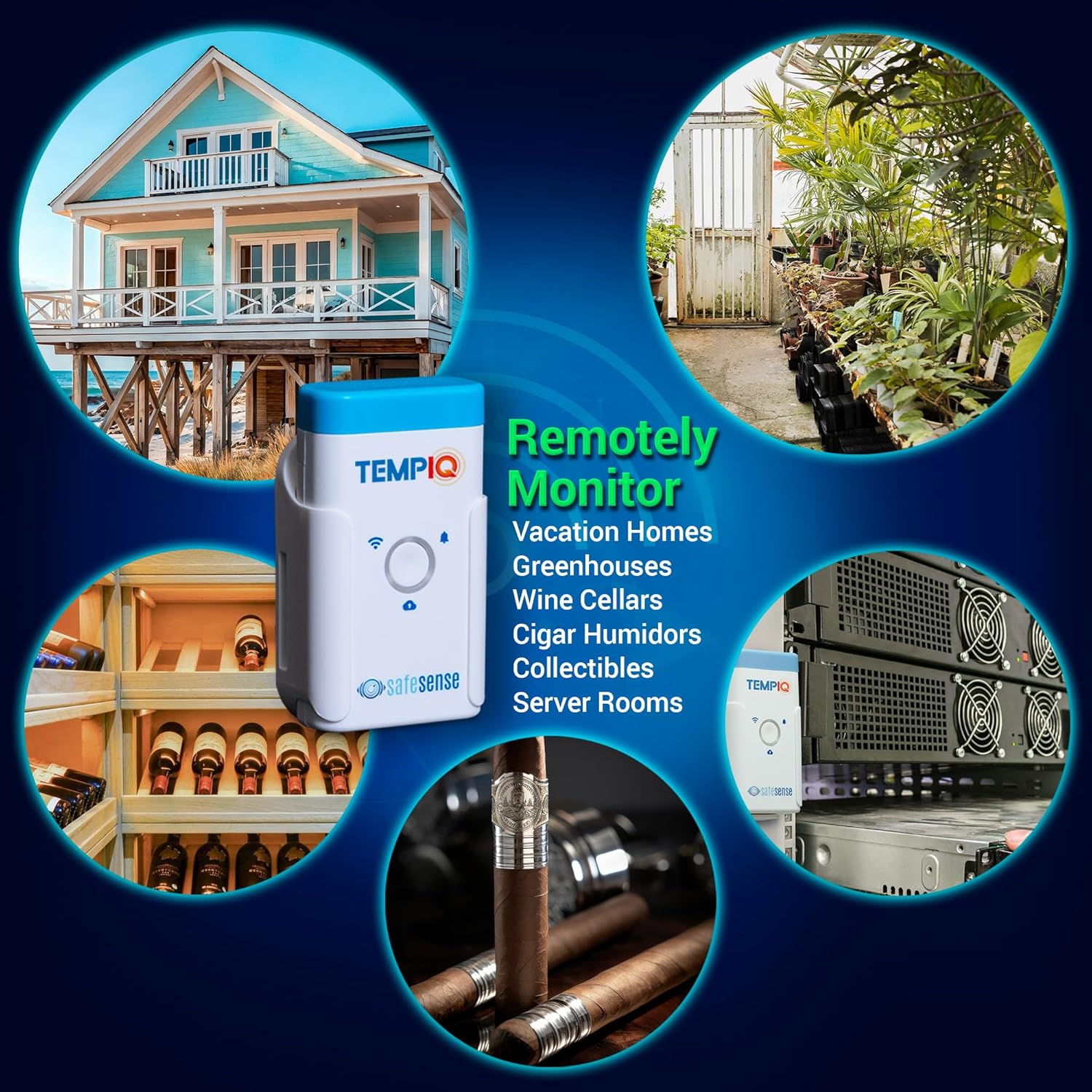 SafeSense TempIQ Temperature & Humidity Sensor、mySite、noshort