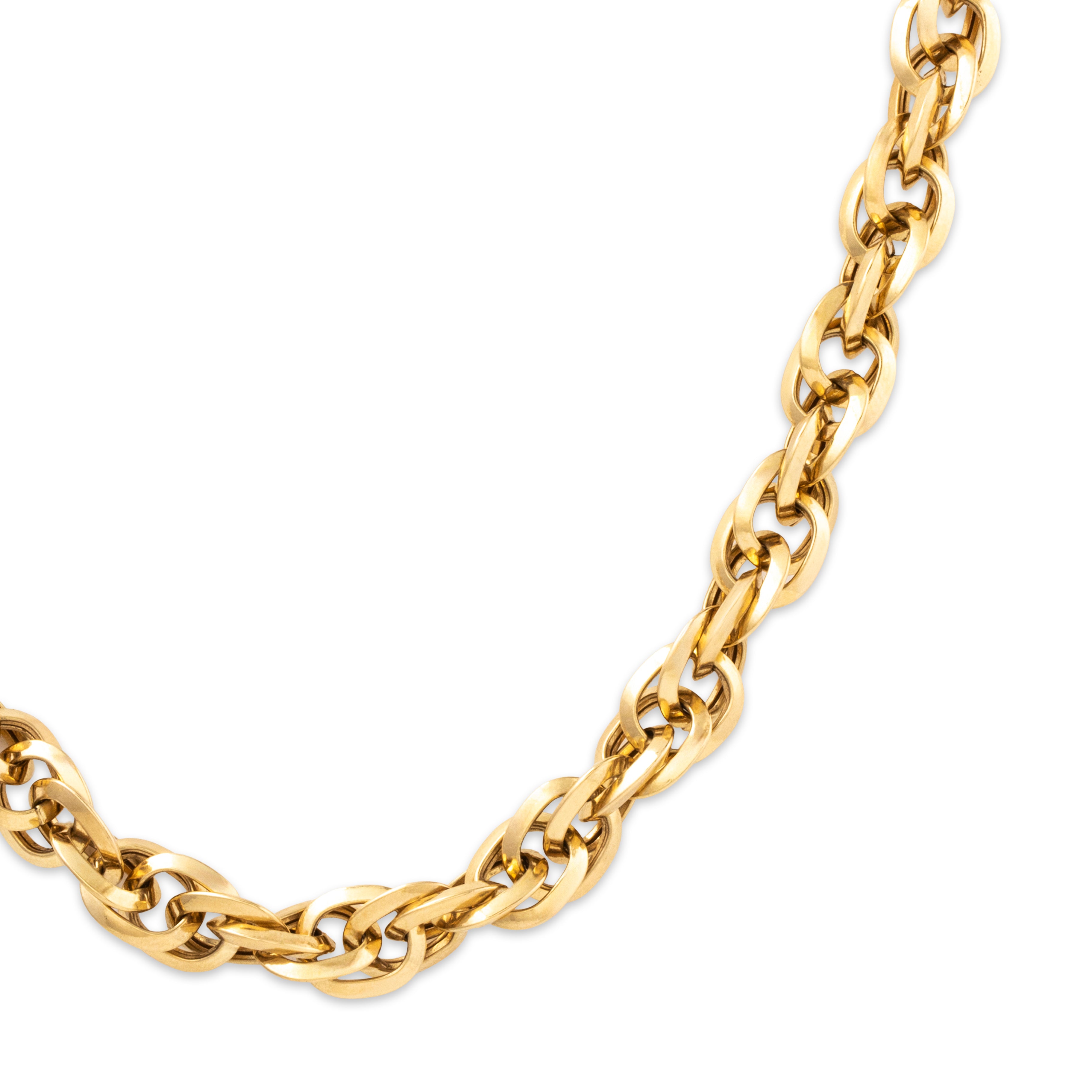 Vintage 18k Yellow Gold Rope Chain Necklace 16、mySite、hinf8tx79