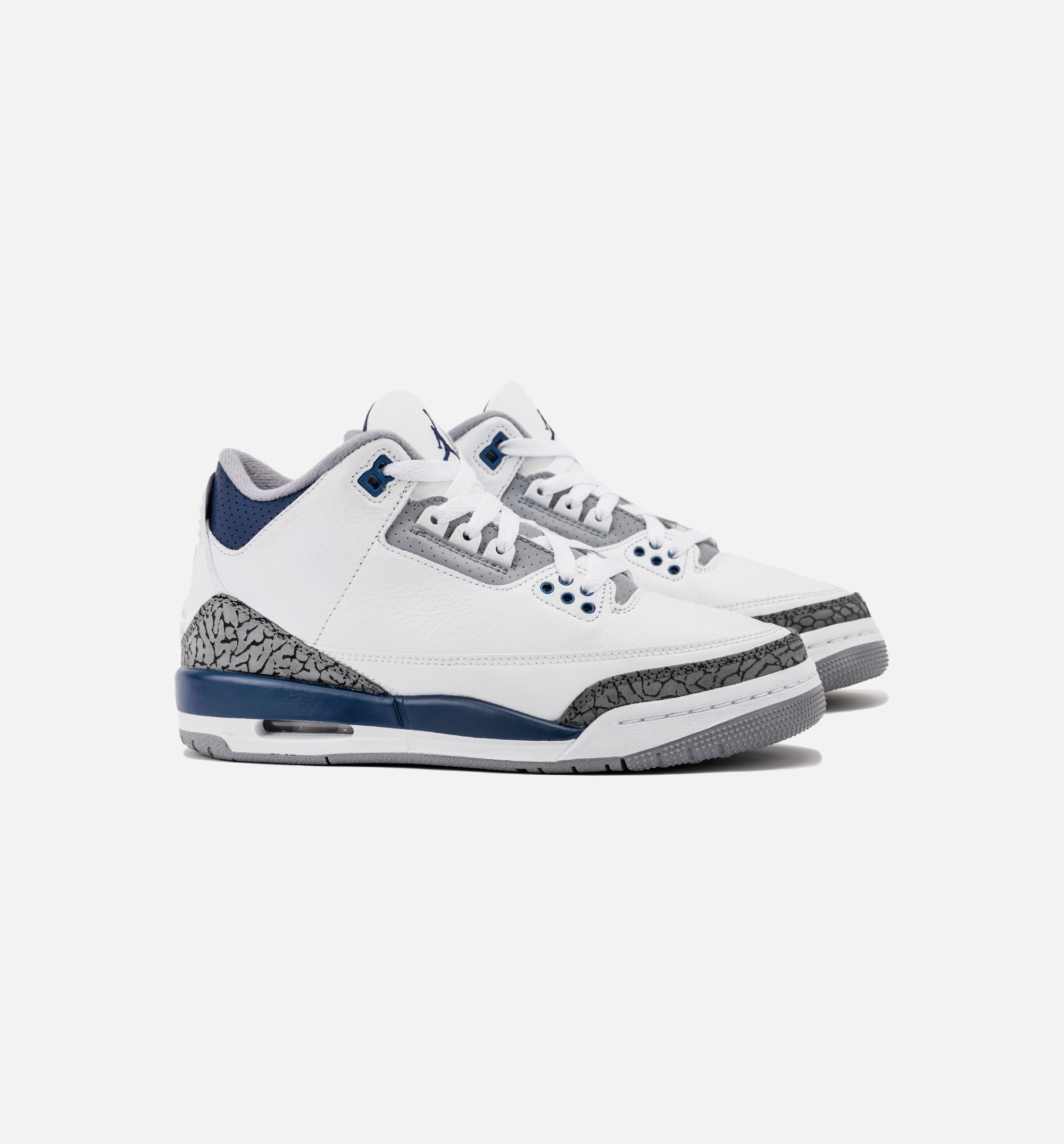 Air Jordan 3 Retro Midnight Navy Grade School Lifestyle Shoe - White/Midnight Navy、mySite、dreamappss