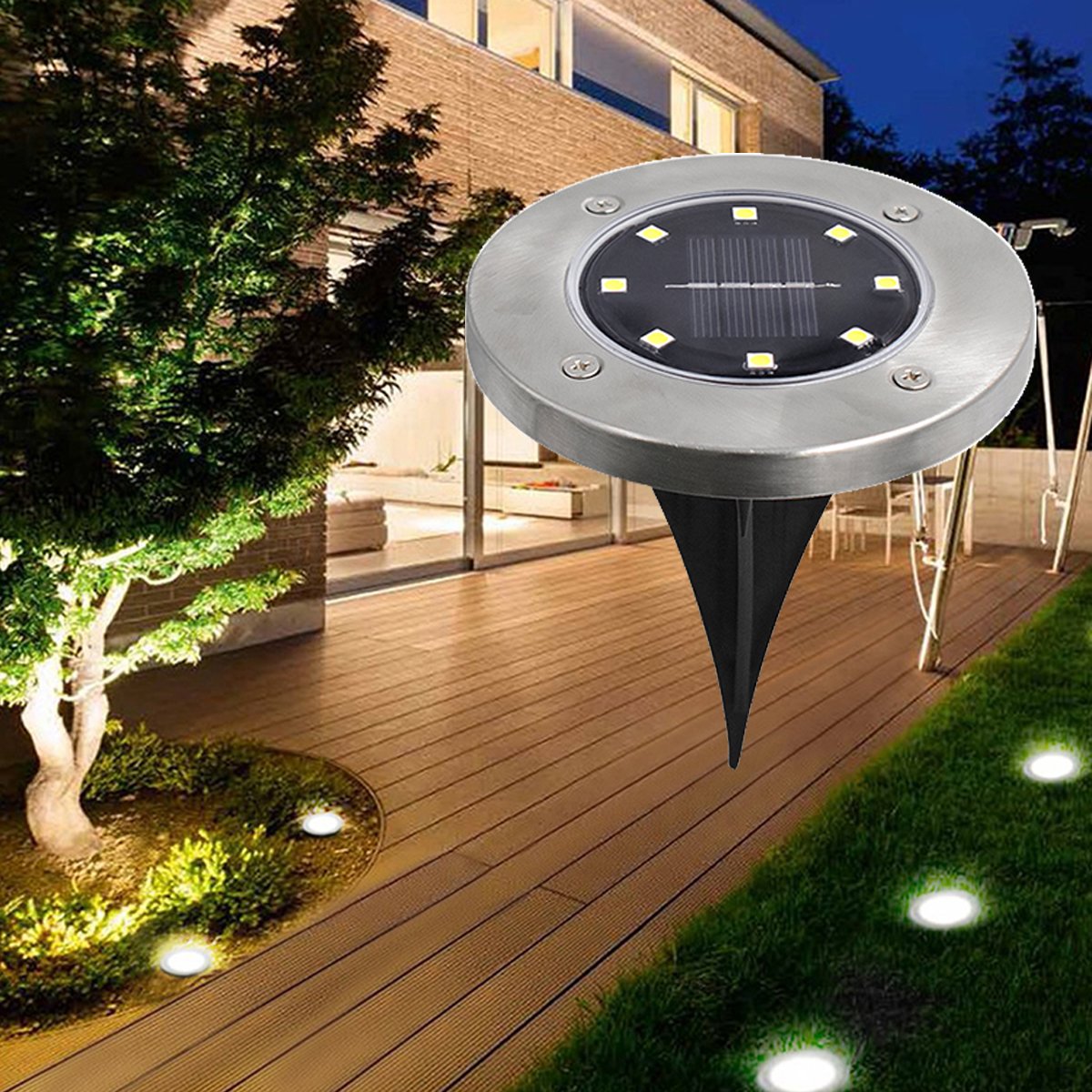 Solar Powered Outdoor Pathway LED Lights - Set of 4、mySite、camillekostekn