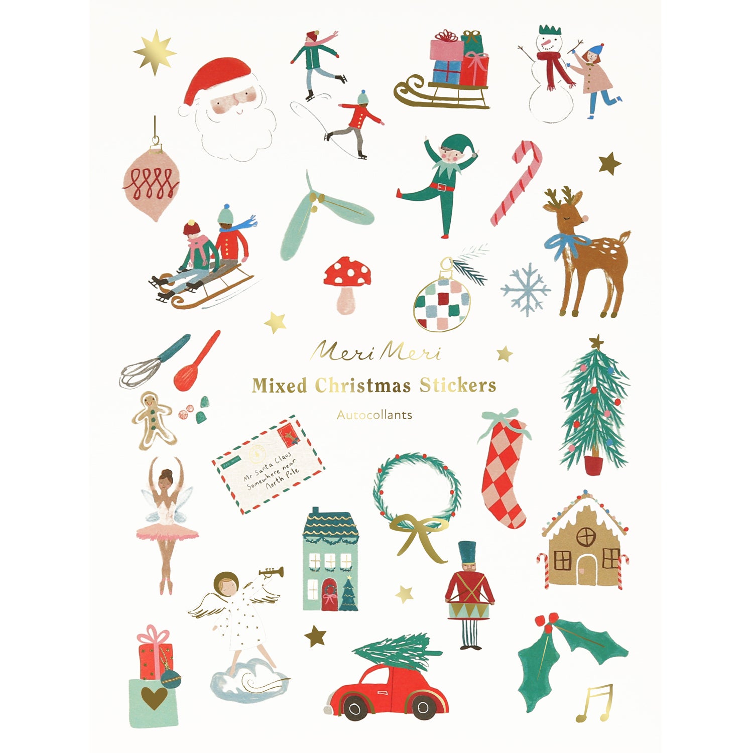  Mixed Icon Christmas Sticker Sheet Pack、mySite、ghnorth