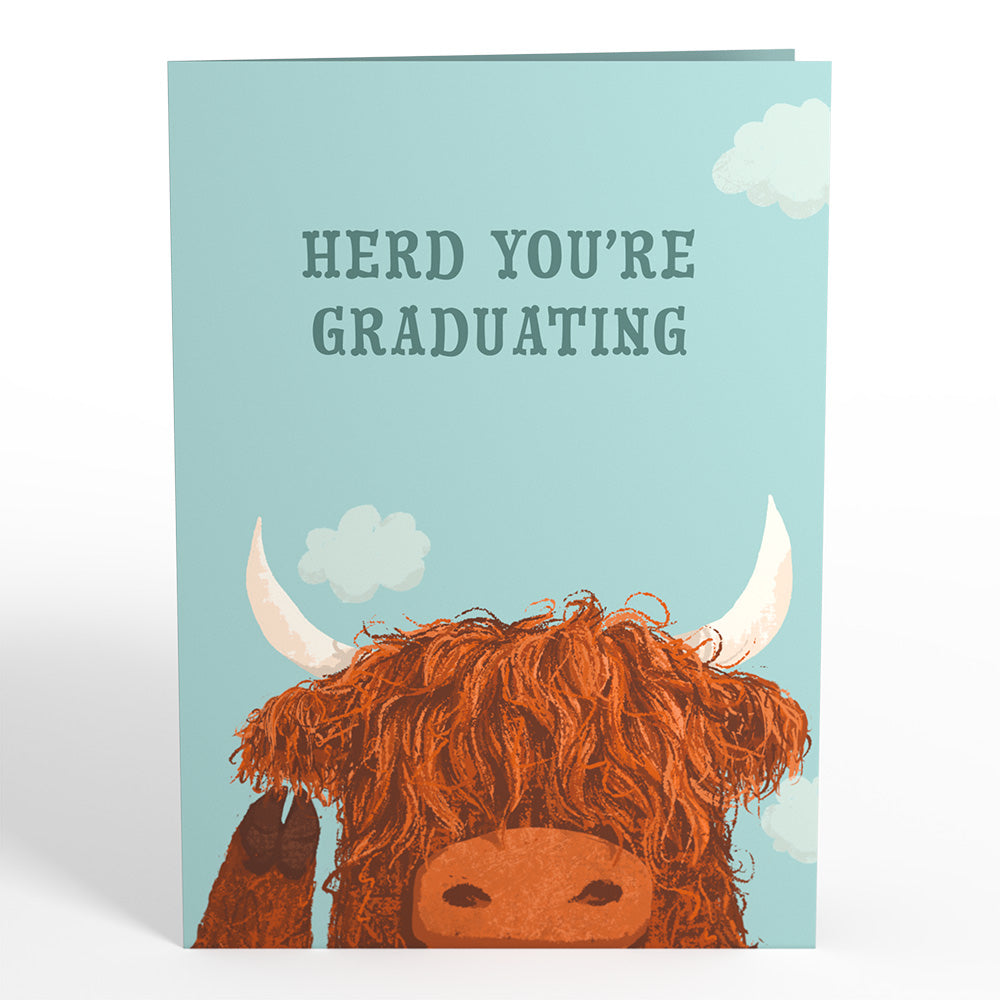 Heard You're Graduating Highland Cow Pop-Up Card、mySite、solidvoid