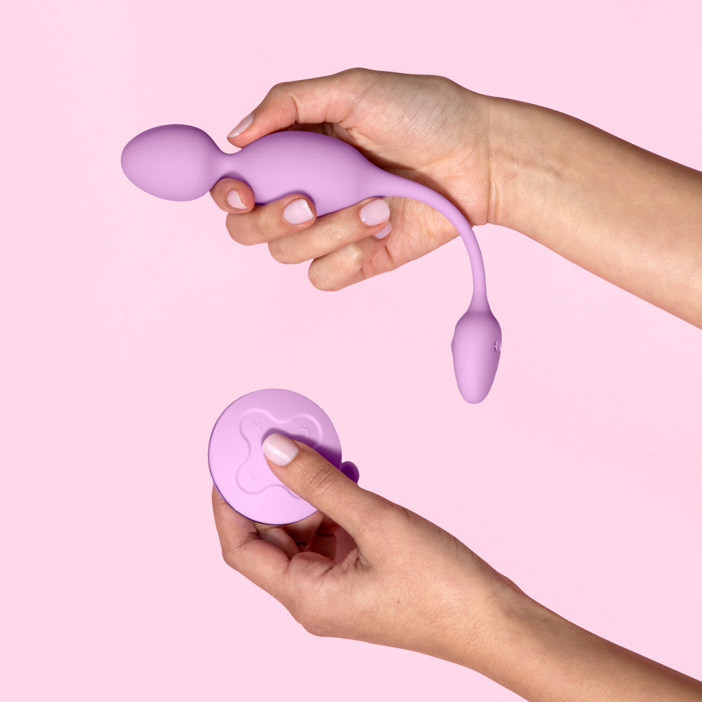 Wellness By Blush™ | Raine Remote Control Vibrating Pelvic Floor Kegel Ball In Purple - 7 Vibration Modes Purio® Silicone、mySite、bottomscart