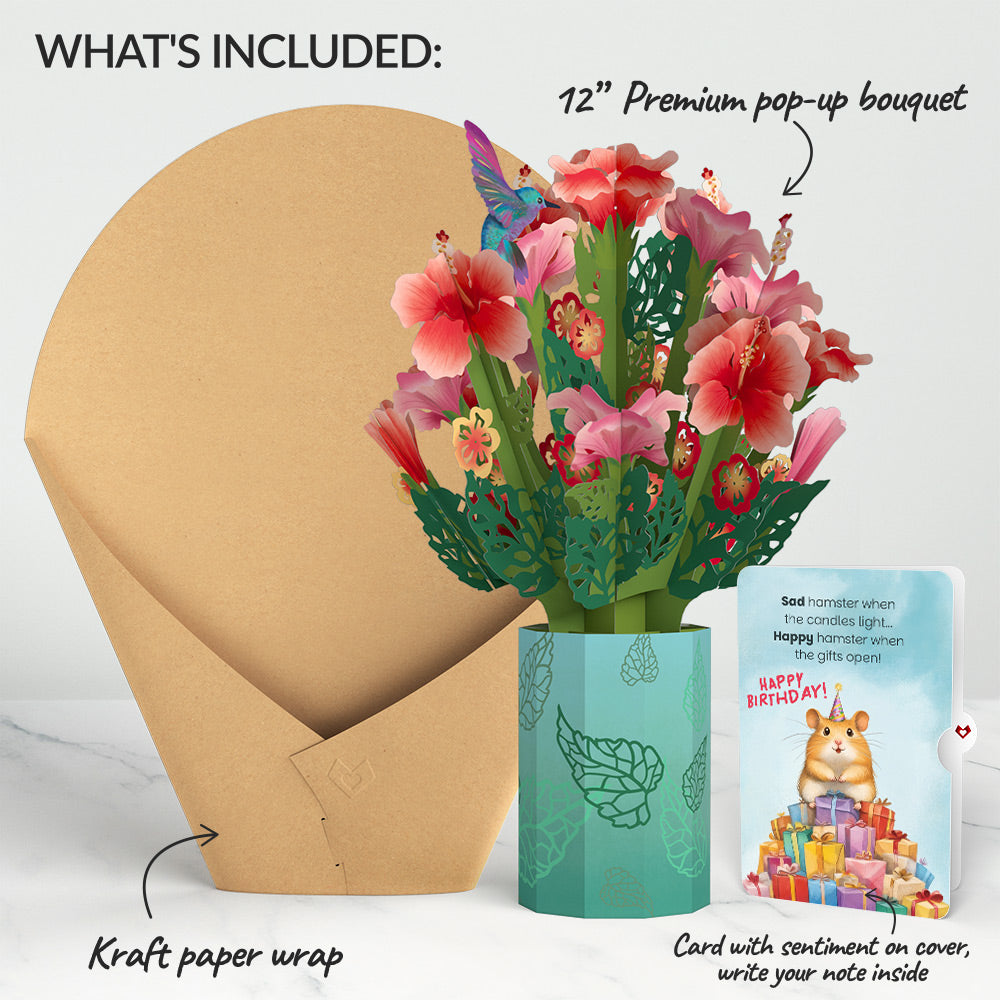 Hibiscus Birthday Bouquet and Happy Hamster Sentiment Set、mySite、solidvoid