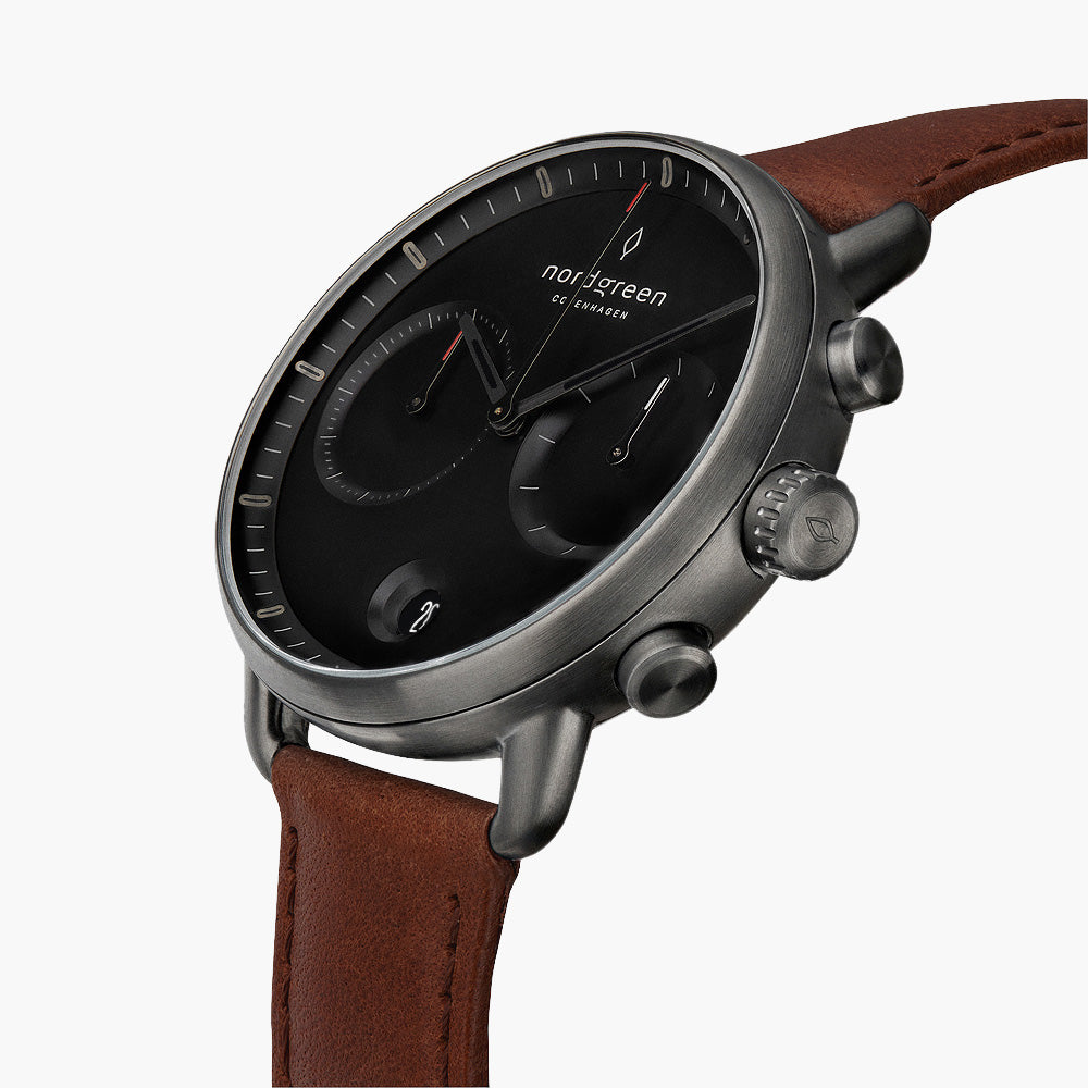 Pioneer - BUNDLE Black Dial Gun Metal | Brown Leather/ Black Leather Straps、mySite、botmansion