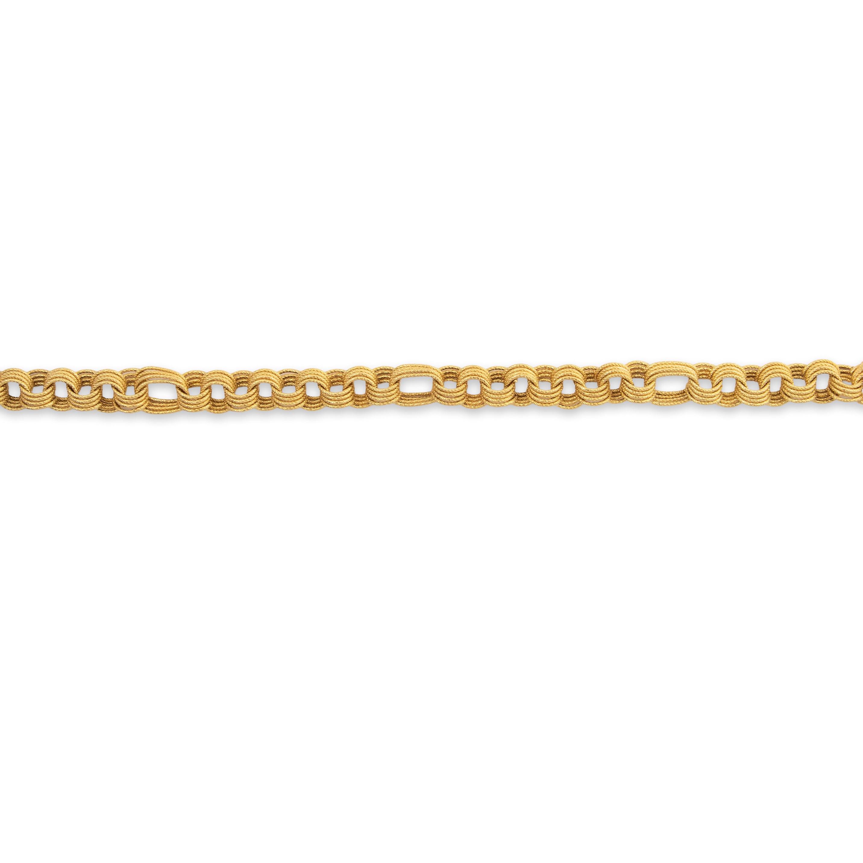 Vintage Italian 18k Yellow Gold Brushed Textured Rings Bracelet 7.75、mySite、hinf8tx79