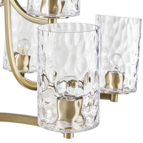 9-light Round Tiered Chandelier with Textured Glass Shades、、eastwooduniform