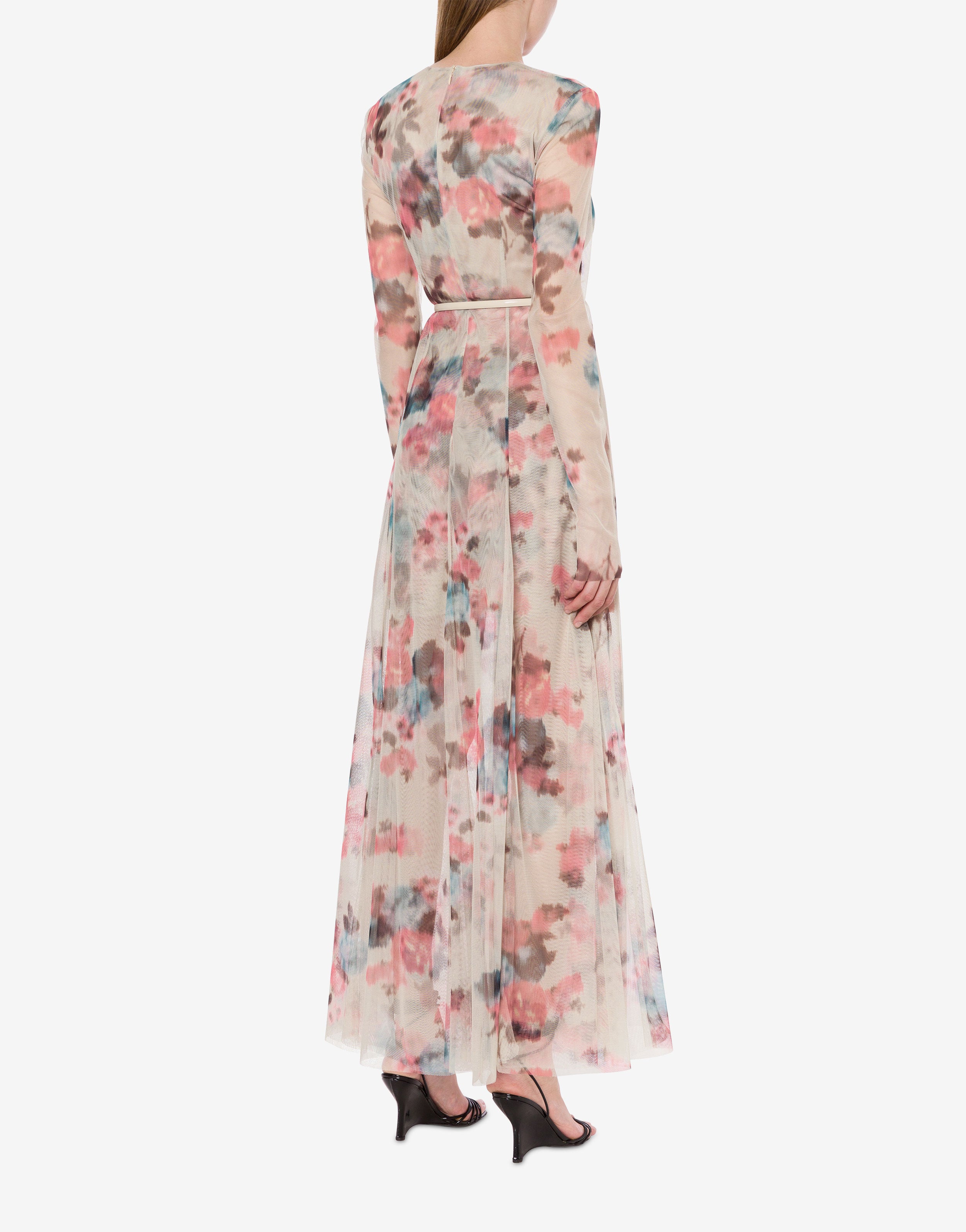 Abito lungo in tulle con stampa fiori、mySite、aoinhome