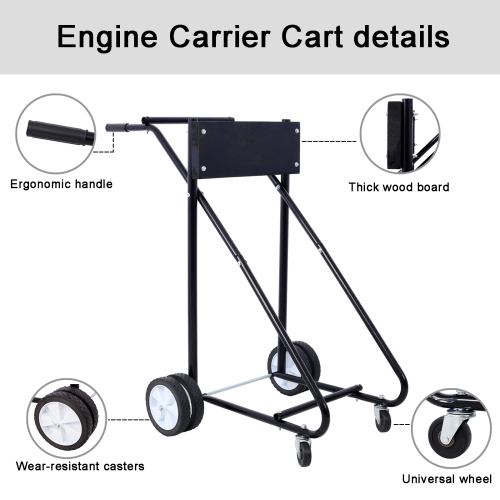 Outboard Boat Motor Stand, Engine Carrier Cart Dolly for Storage, 315lbs Weight Capacity, w/Wheels (black)、、eastwooduniform