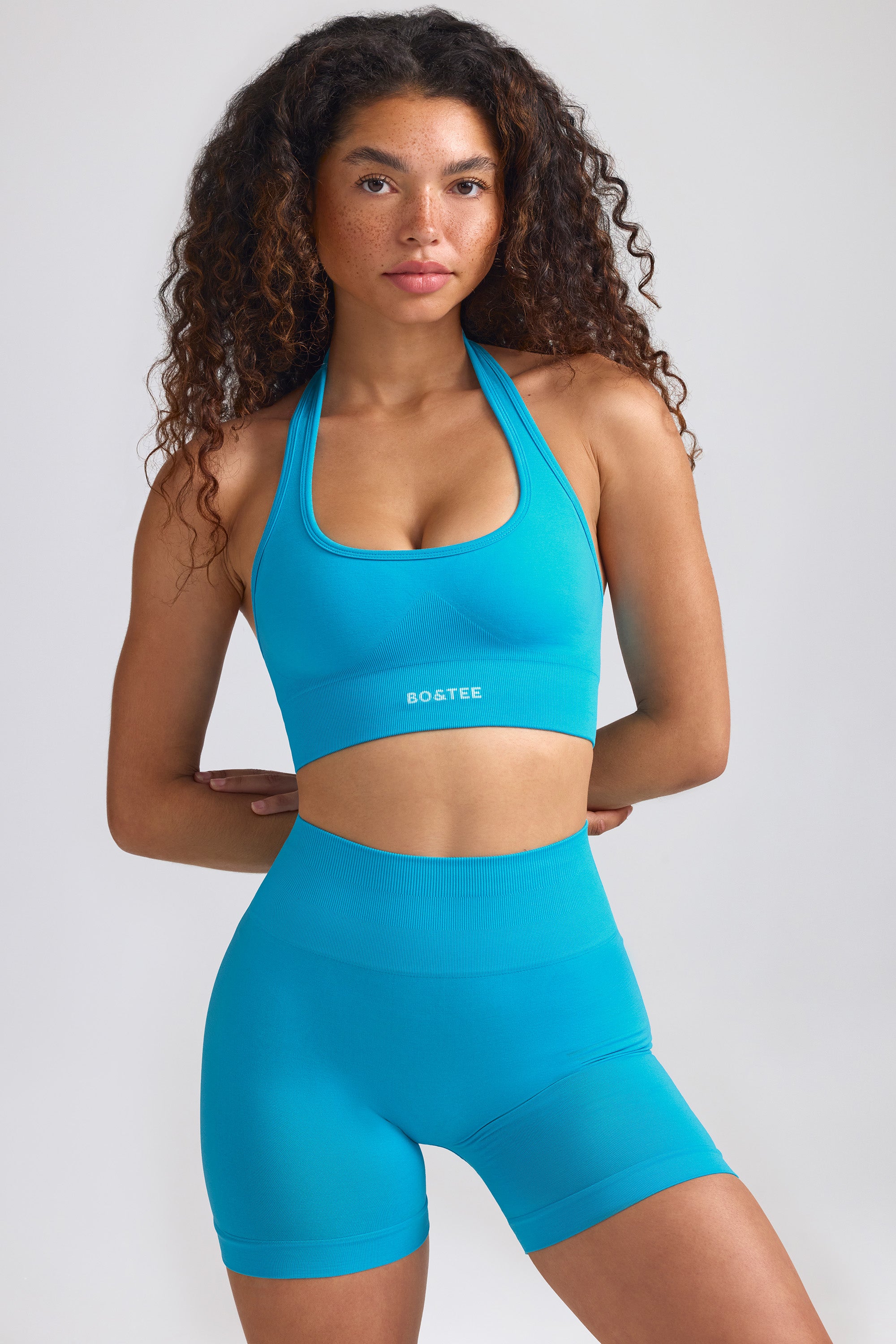 Define Luxe Mini Shorts in Turquoise Blue、mySite、solidvoid