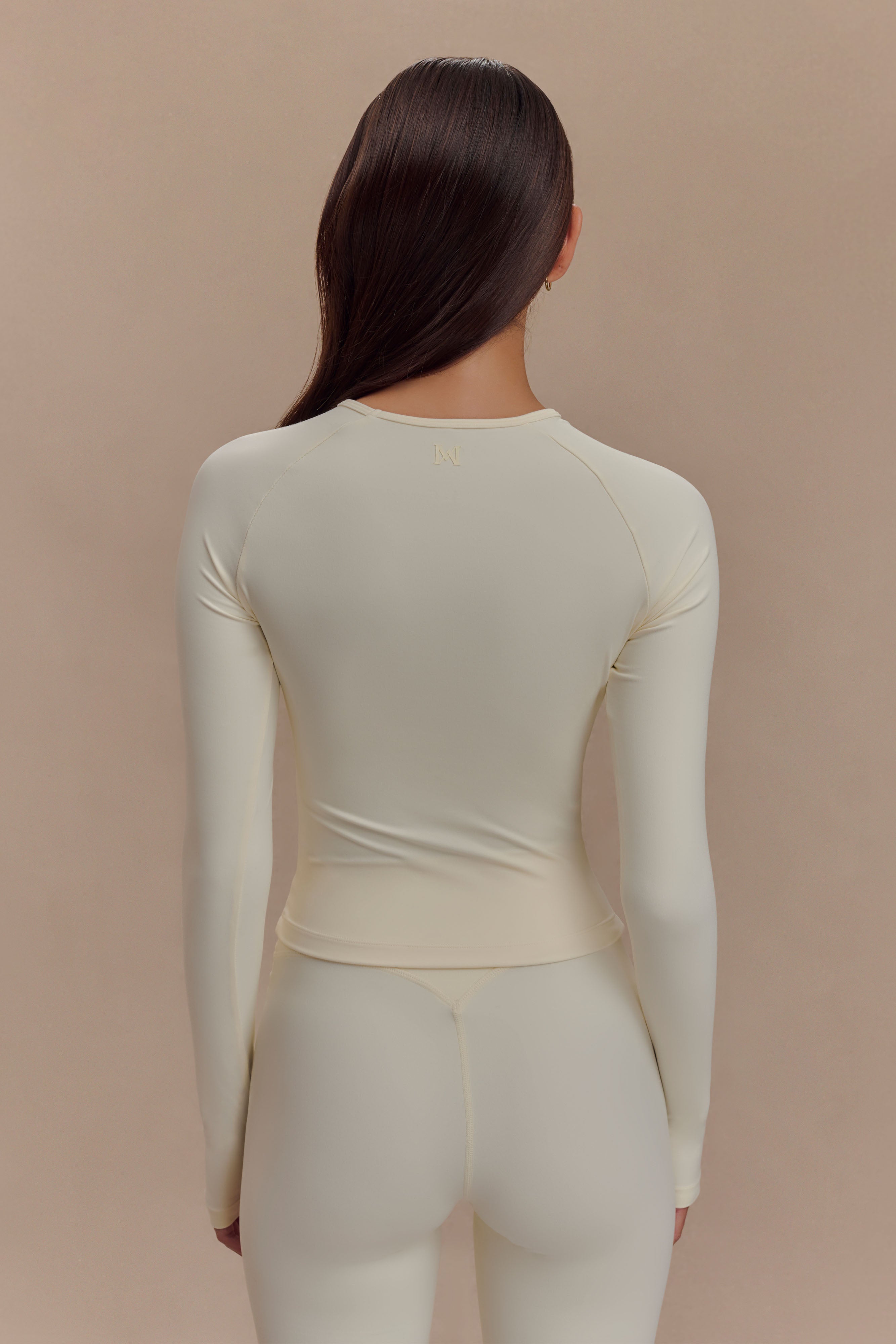 Eliana Long Sleeve Active Top - Ivory、mySite、solidvoid