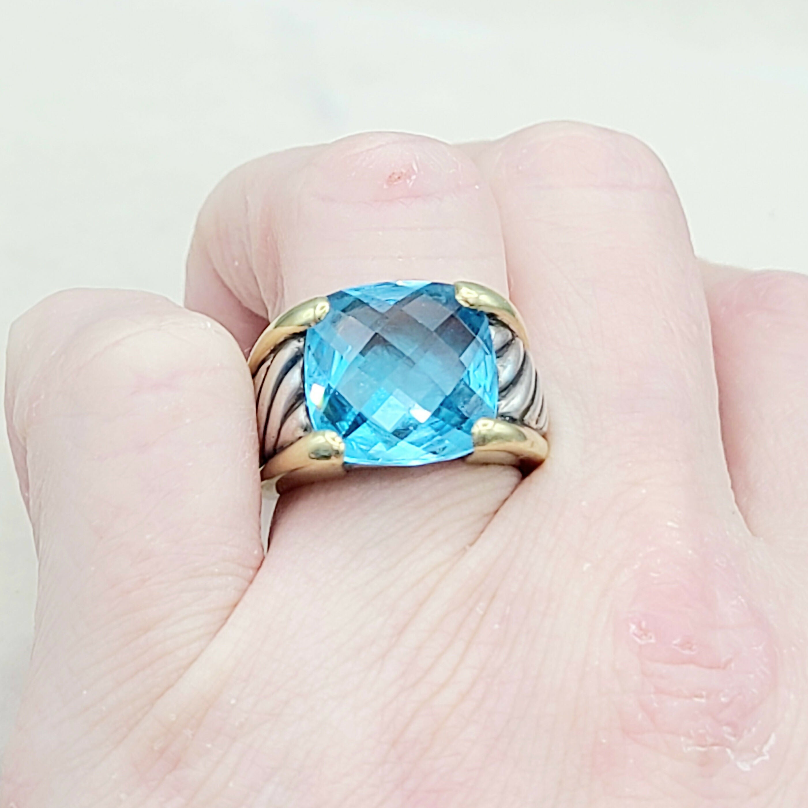 David Yurman Wide Sculpted Cable Ring Blue Topaz、mySite、hinf8tx79