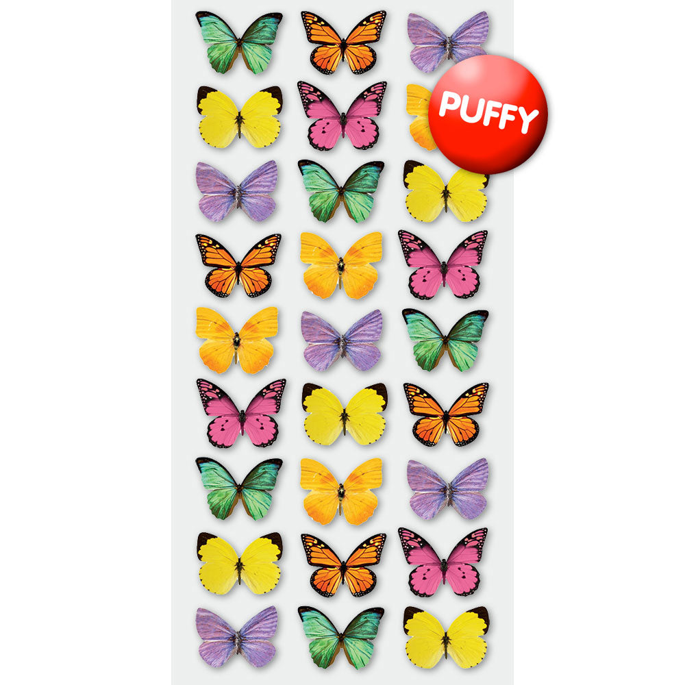  Mini Mixed Butterflies Puffy Stickers、mySite、ghnorth