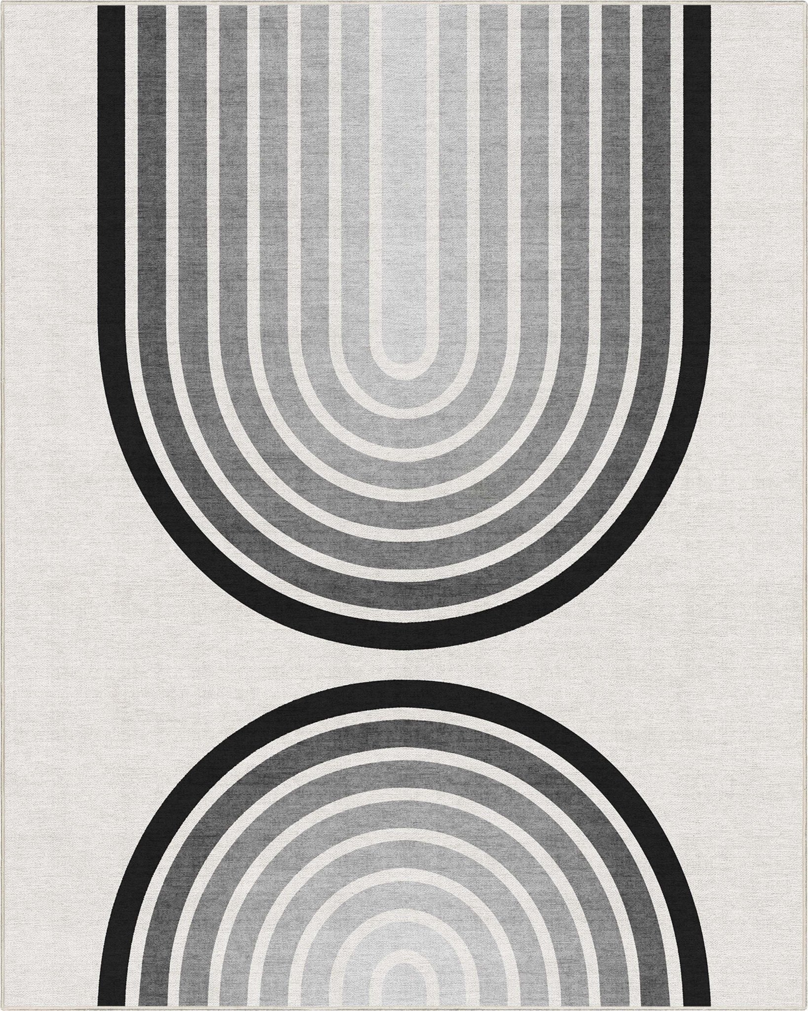 Apollo Modern Geometric Stripes Black & White Duo Arch Rug、mySite、gigharbornorthrealestate