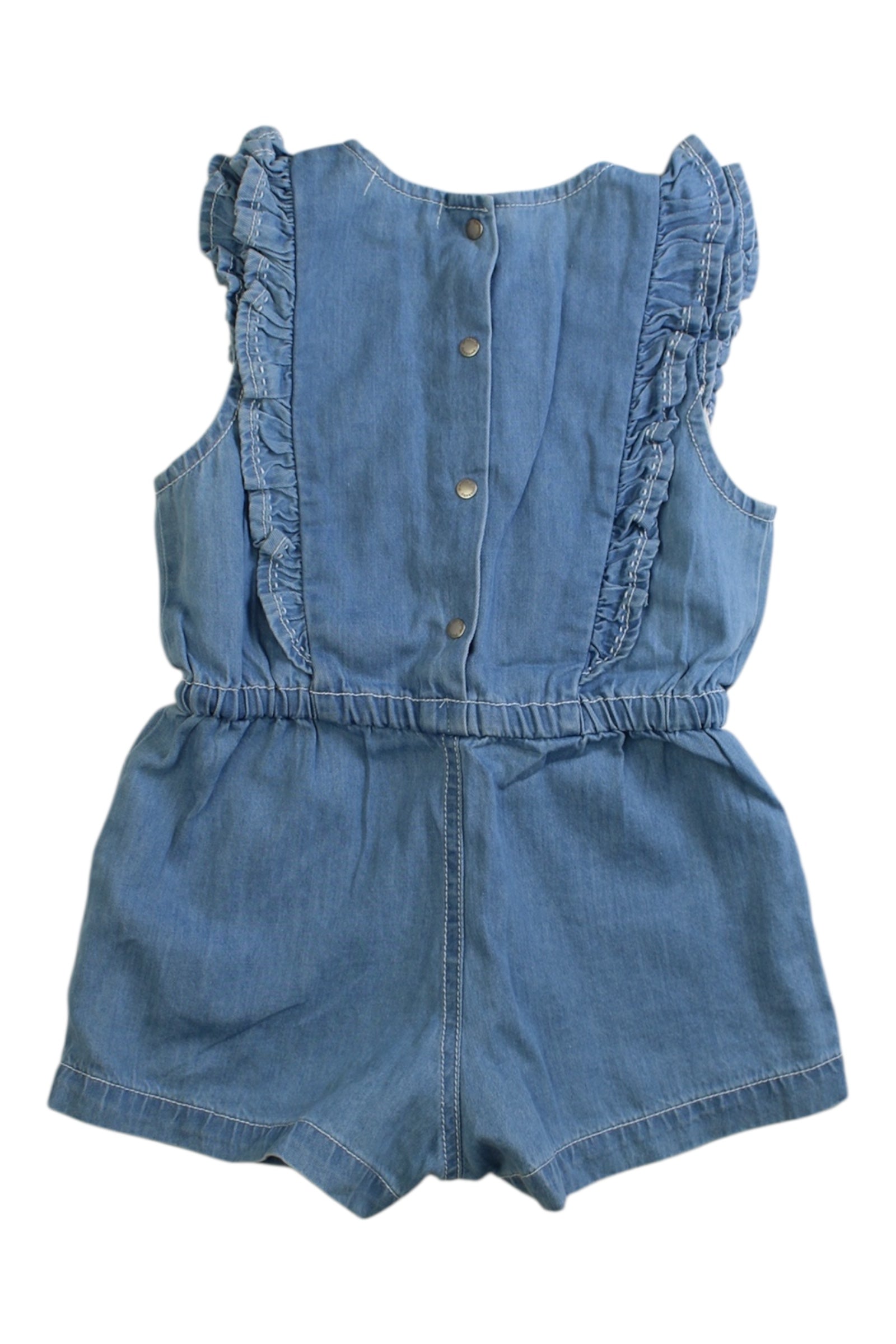 Purebaby Embroidered Denim Romper 12-18M、mySite、g9winljtr