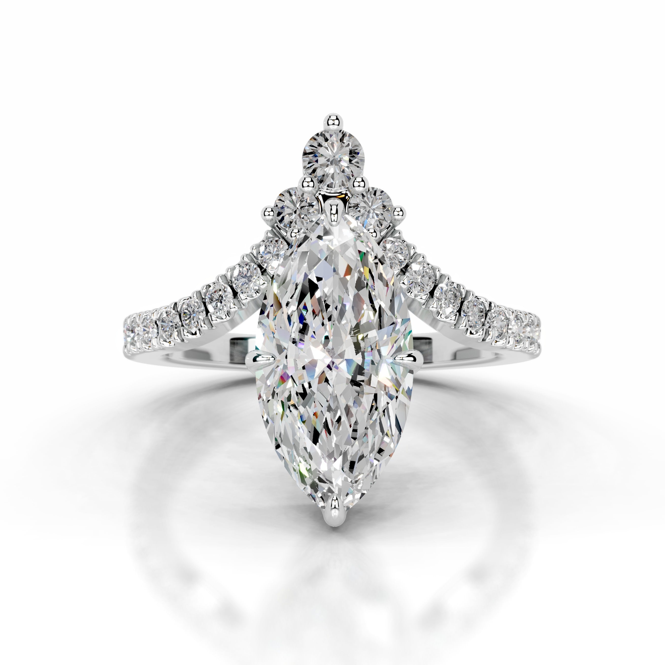 Tia Moissanite & Diamond Ring - 14K White Gold、mySite、hinf8tx79