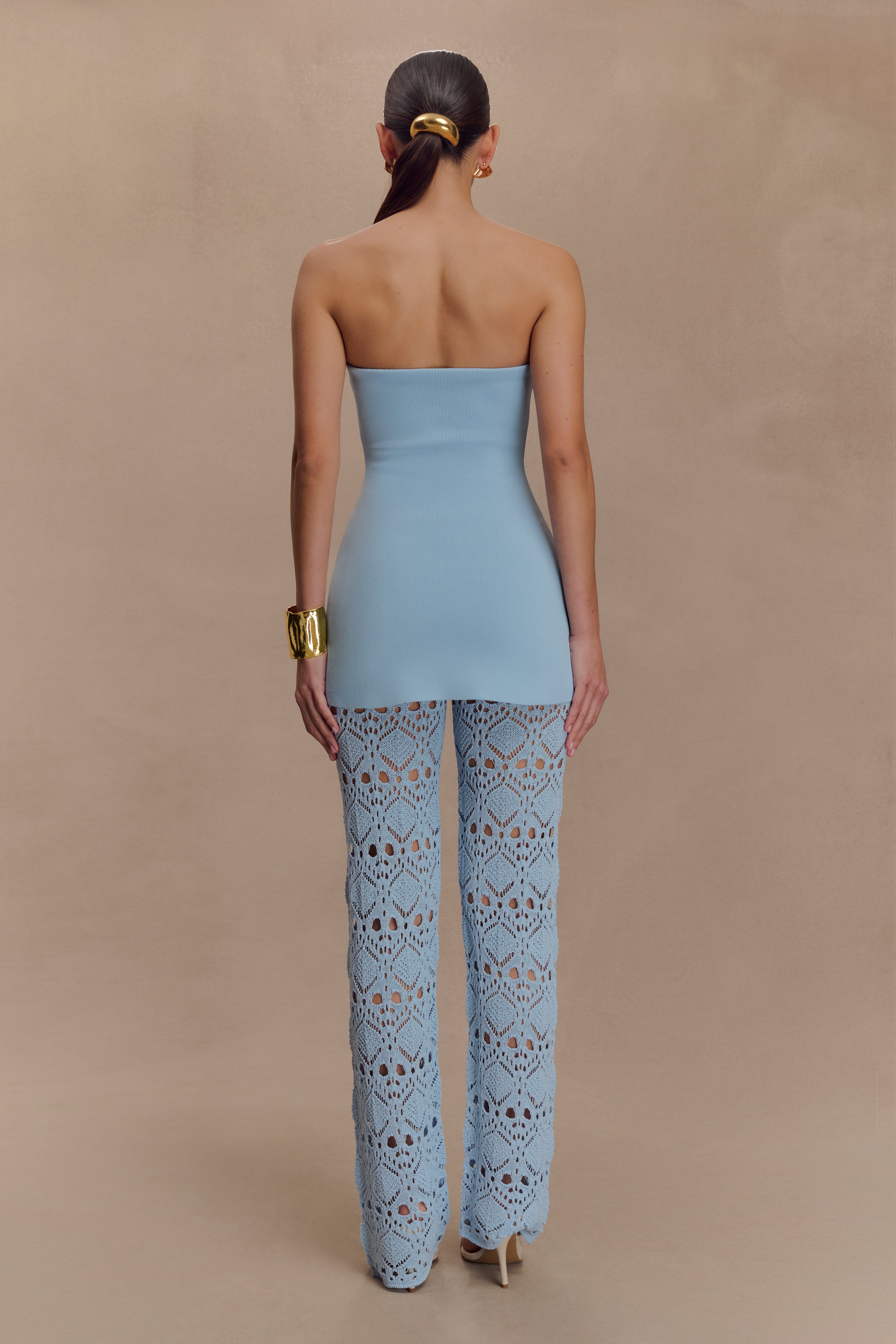 Trena Crochet Knit Pants - Sky Blue、mySite、solidvoid