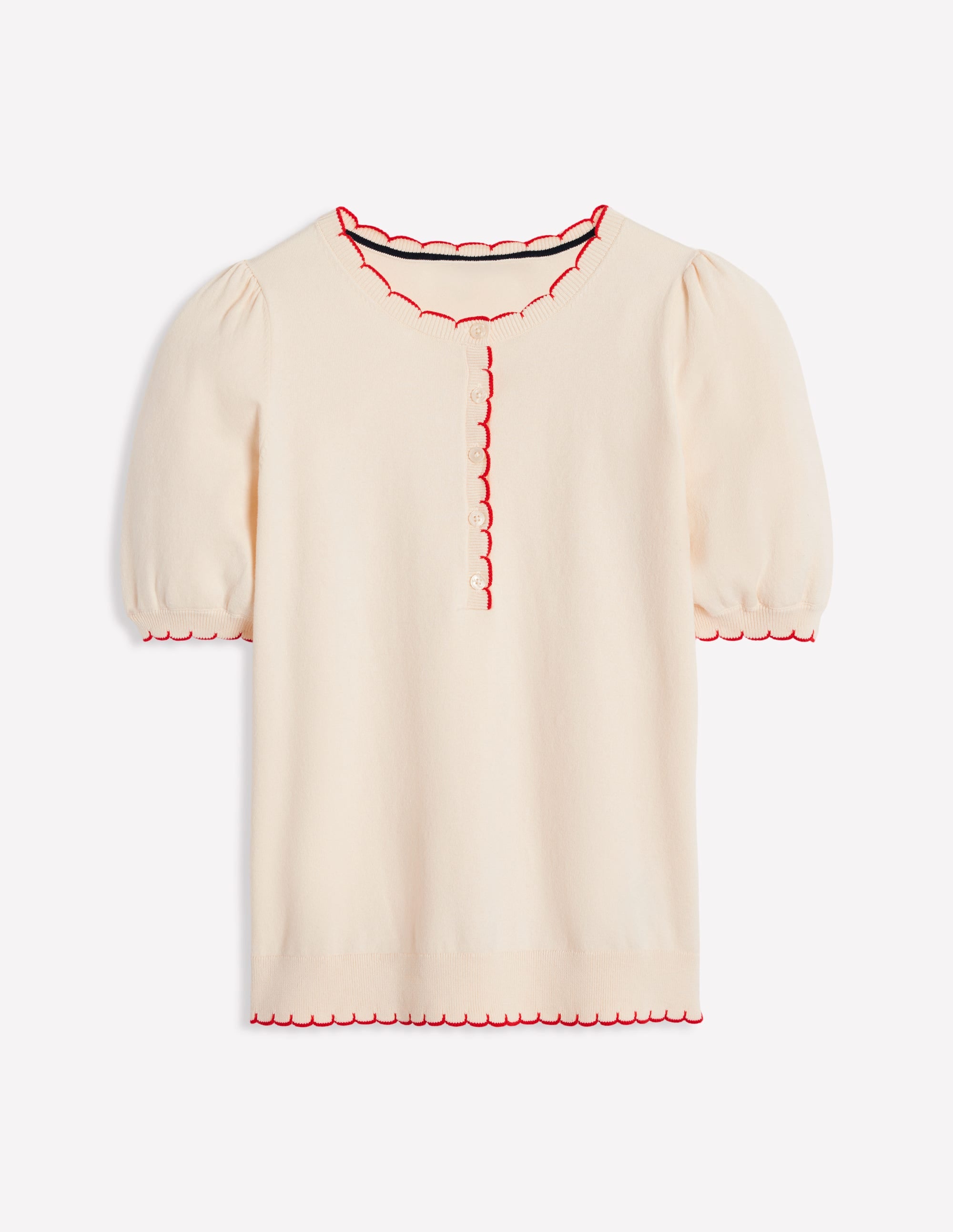  Pru Scallop Trim T-shirt-Warm Ivory、mySite、ashleygrahame