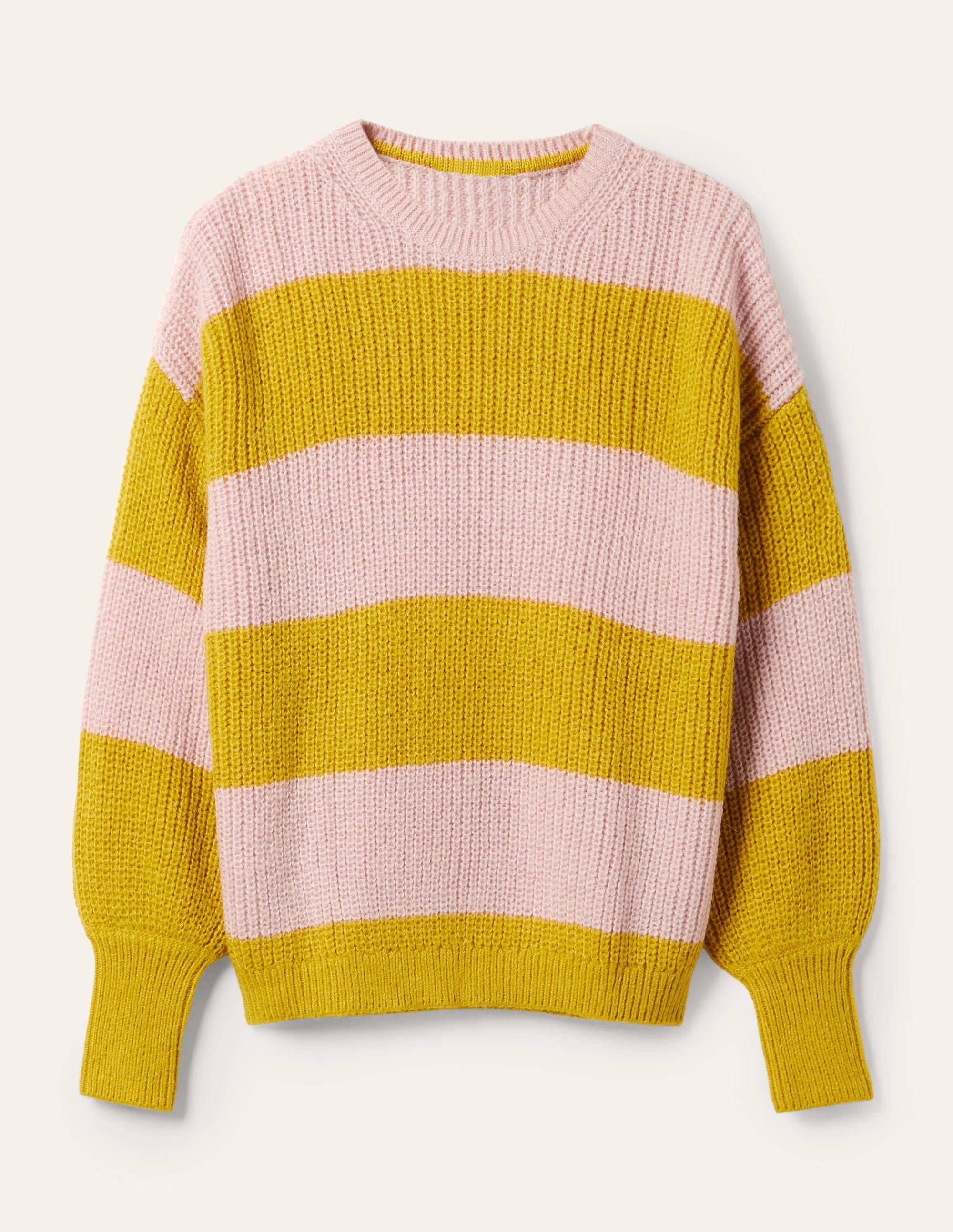  Blouson Cuff Fluffy Jumper-Pink, Yellow Multistripe、mySite、ashleygrahame
