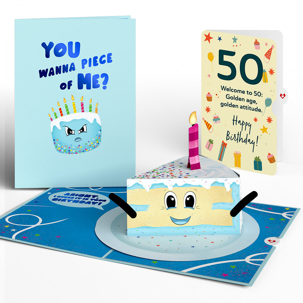 Whimsical 50th Birthday Cake Slice Pop-Up Card and Sentiment Set、mySite、solidvoid